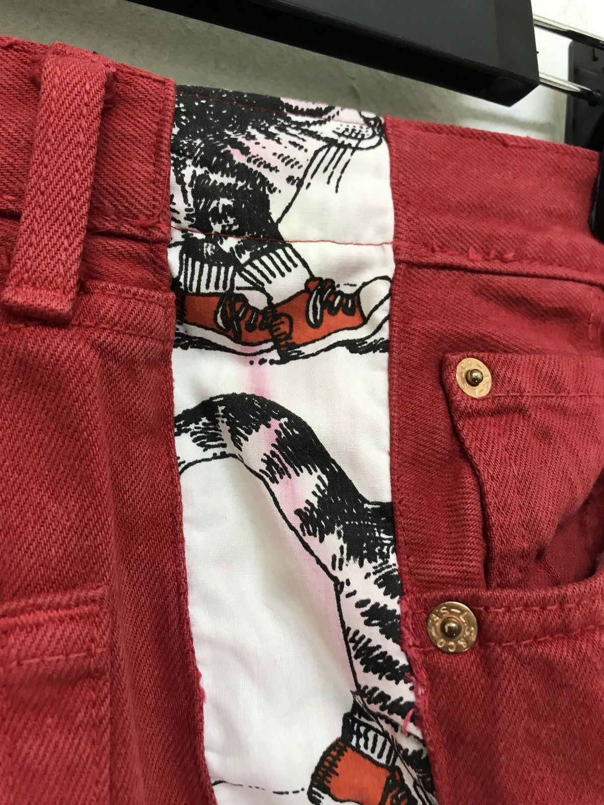Levi's Made & Crafted Vtg 90s Levi’s 501 Rebuild Side Striped B. Kliban Regular Size US 29 - 10 Thumbnail