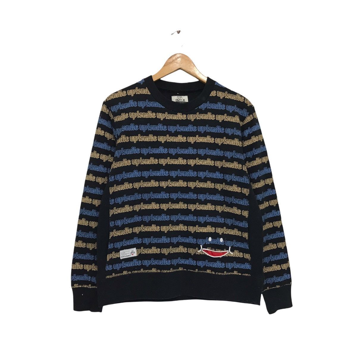 Japanese Brand × Vintage Japanese Brand Up Smile Stripes Sweatshirt Size US M / EU 48-50 / 2 - 1 Thumbnail