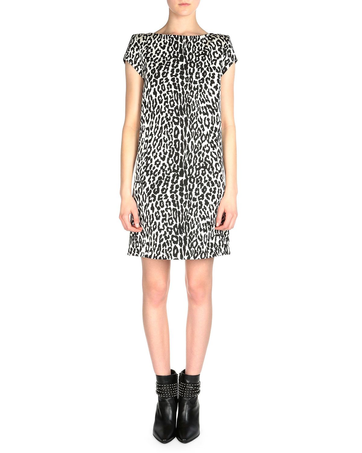 Saint Laurent Paris SAINT LAURENT leopard animal print mini dress 40 FR / 8 US q Size M / US 6-8 / IT 42-44 - 2 Thumbnail