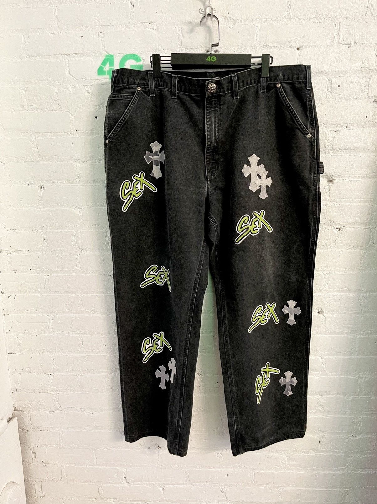 Chrome Hearts Chrome Hearts NEW Cross Sex Patch Carpenter Jeans XXXXL |  Grailed