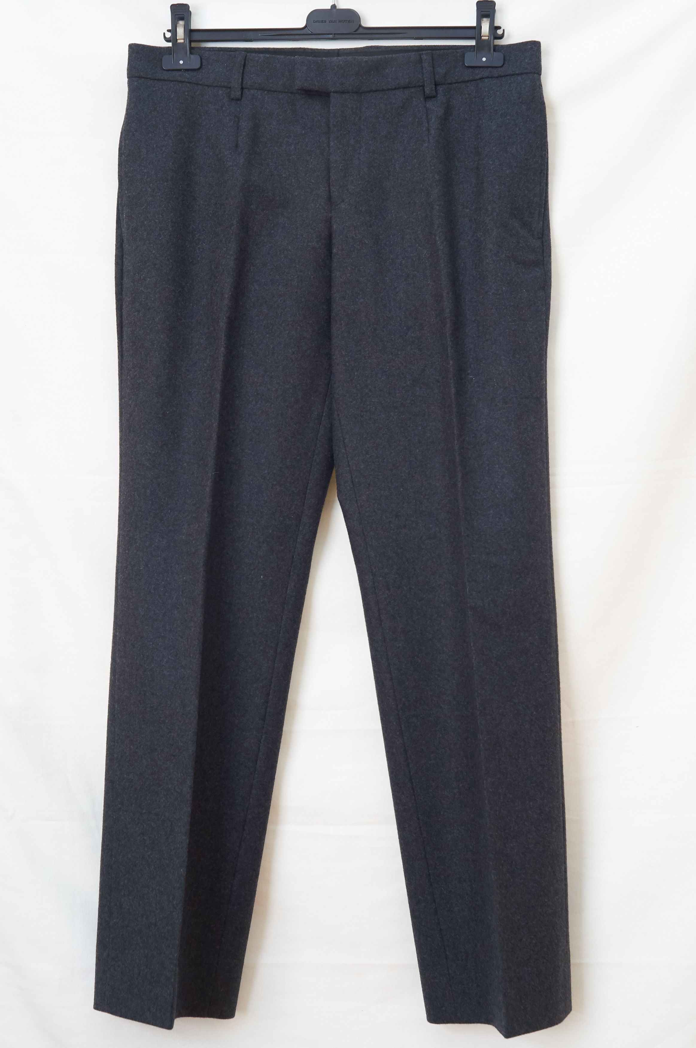 image of Burberry Prorsum Slim Winter Wool Trousers in Dark Grey, Men's (Size 32)