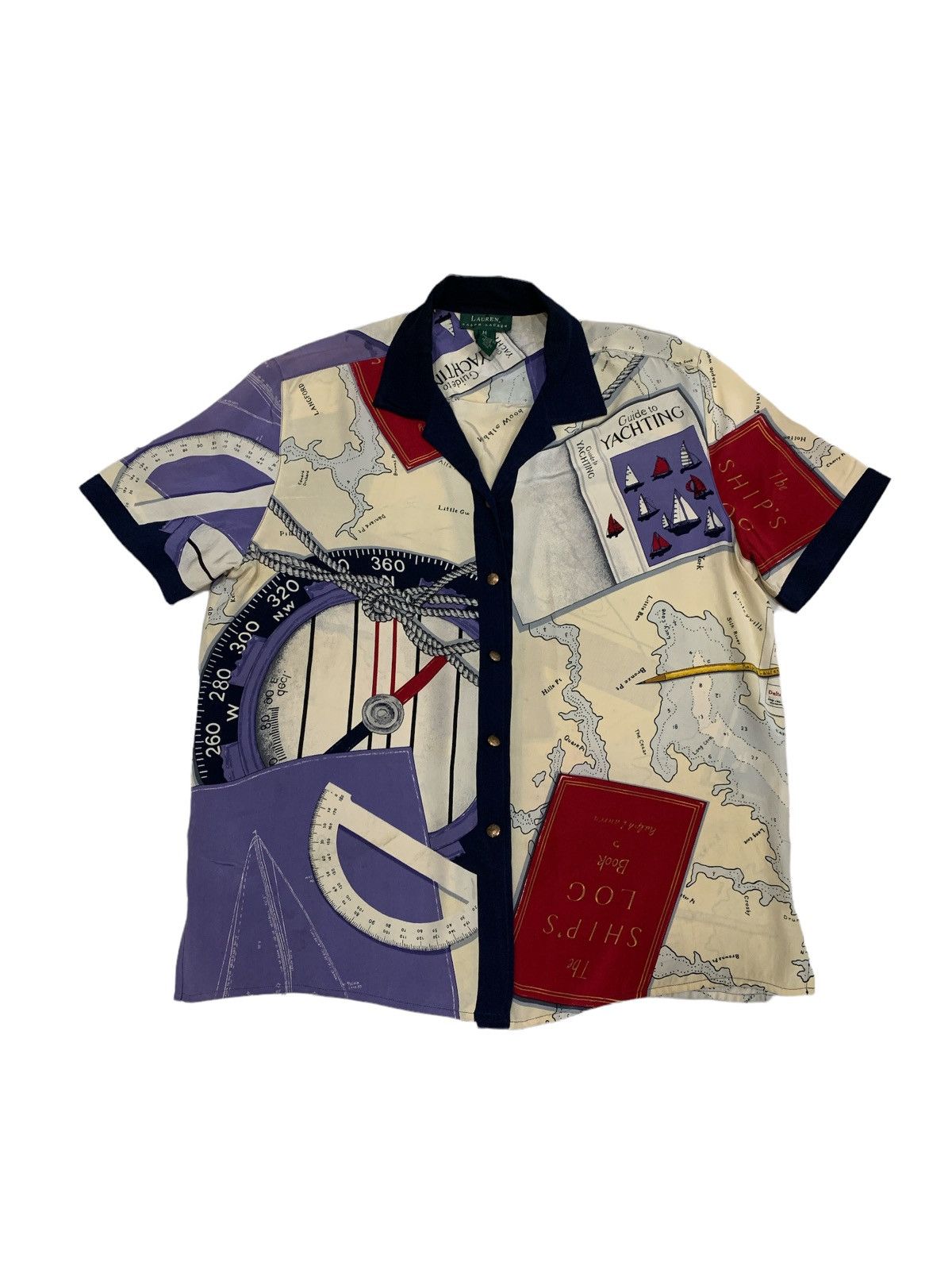 Lauren Ralph Lauren × Ralph Lauren × Vintage VINTAGE RL BAROQUE PRINT YATCH SILK BUTON UP SHIRT Size US M / EU 48-50 / 2 - 1 Thumbnail