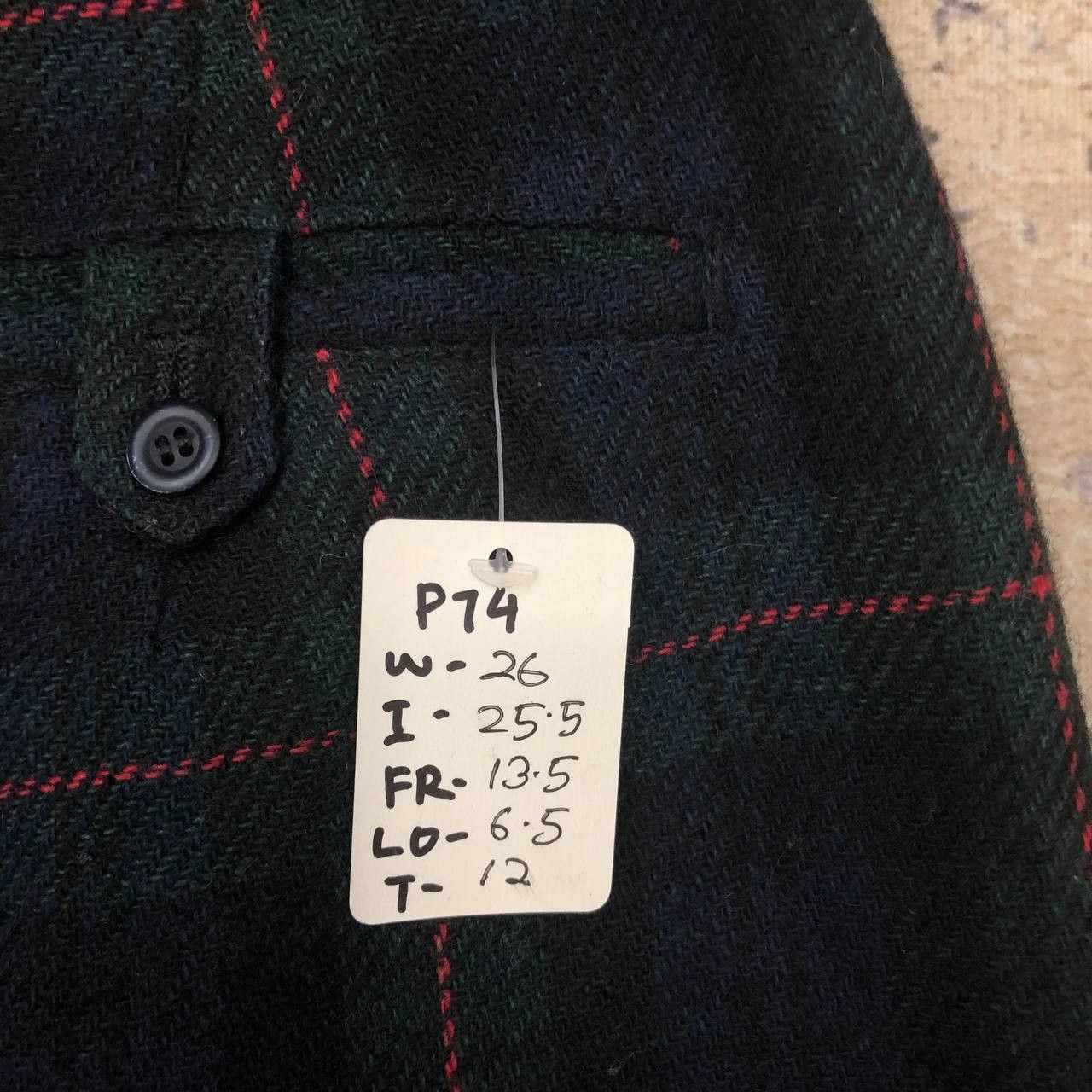 Vintage P74 VTG TARTAN PUNK WOOL ANKLE PANTS Size US 26 / EU 42 - 8 Thumbnail