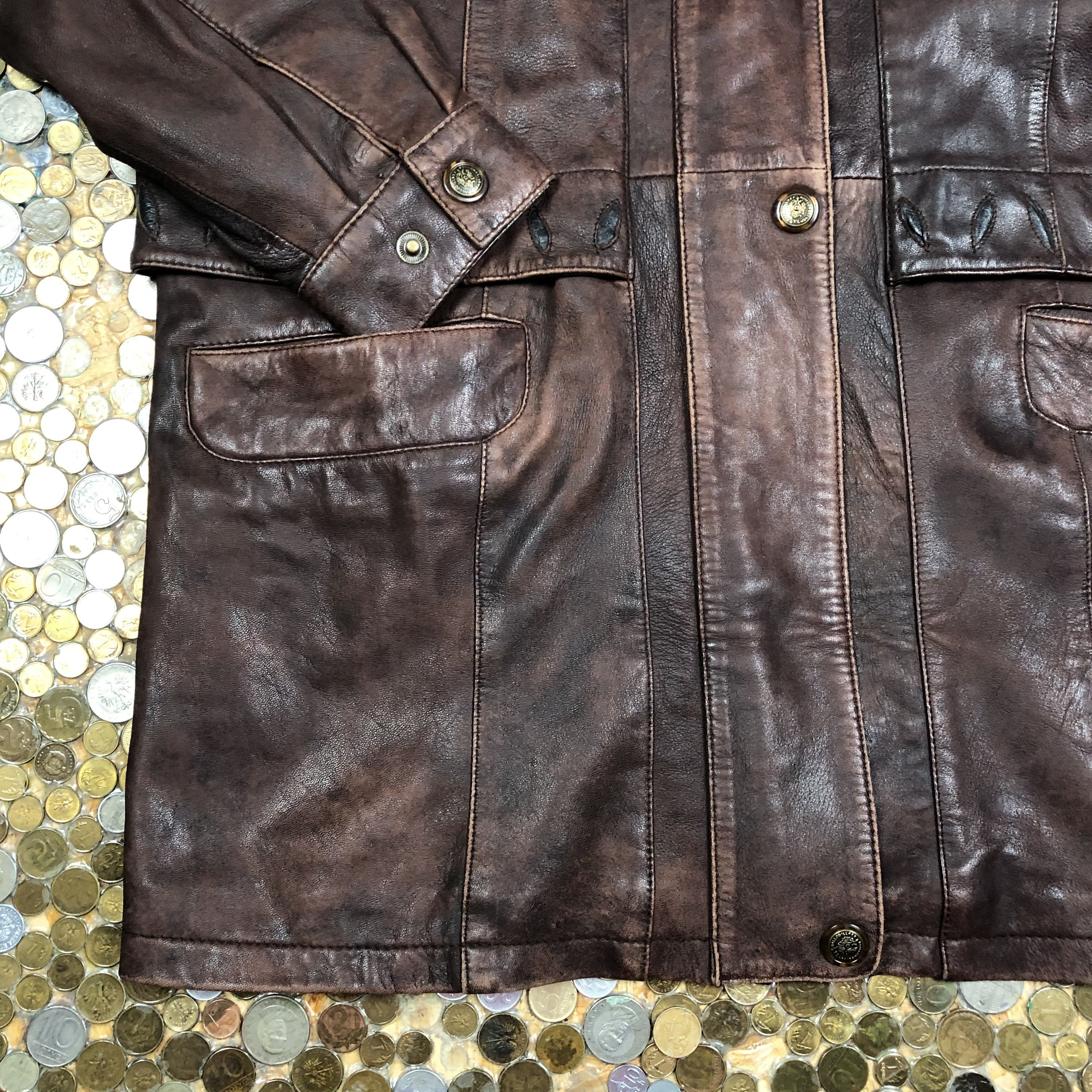 Vintage Vintage Leather Brown Jacket 90's Size US L / EU 52-54 / 3 - 4 Thumbnail