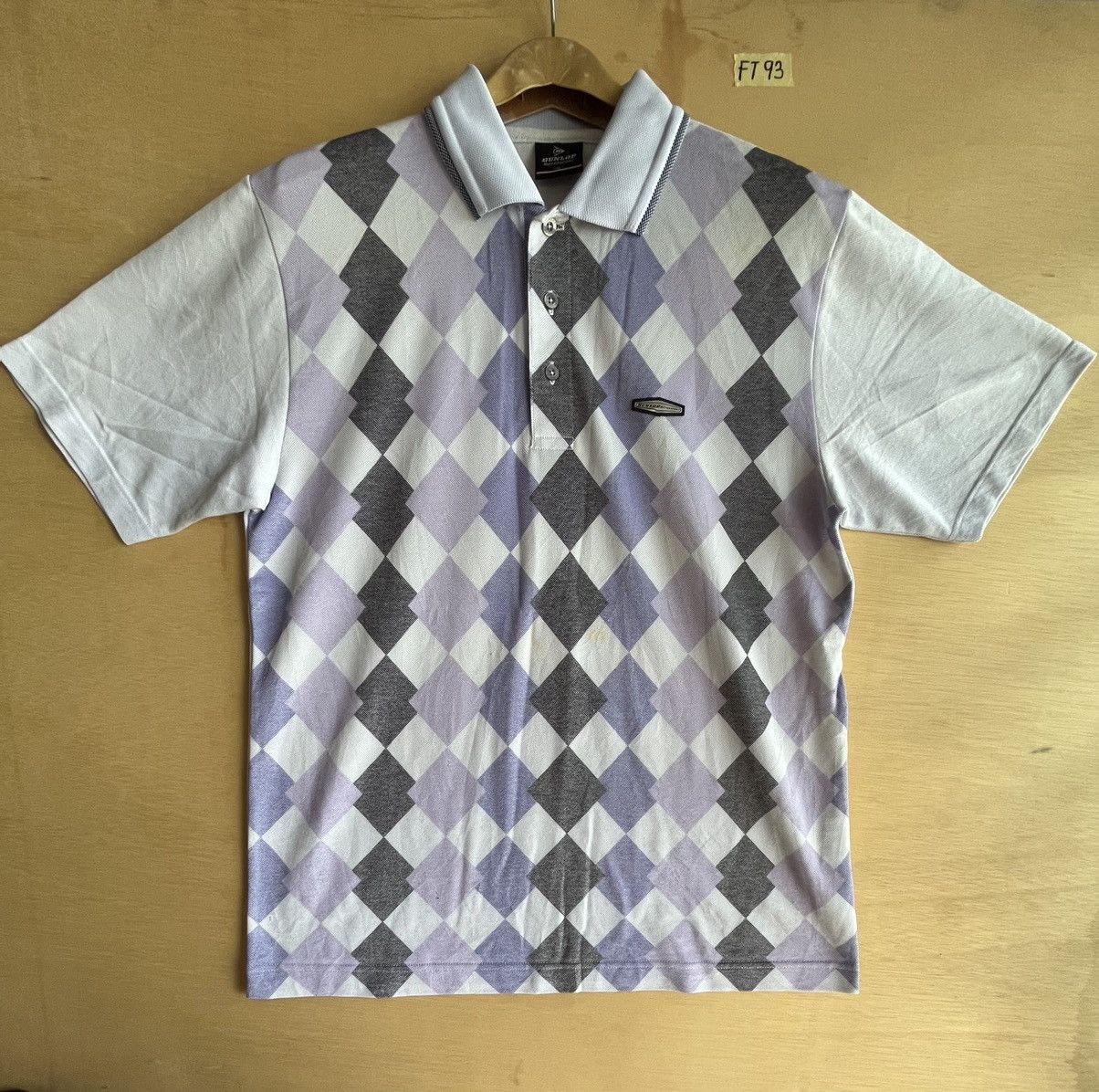 image of Vintage Dunlop Motorsport Polo Tee Ft93 in Purple, Men's (Size XL)