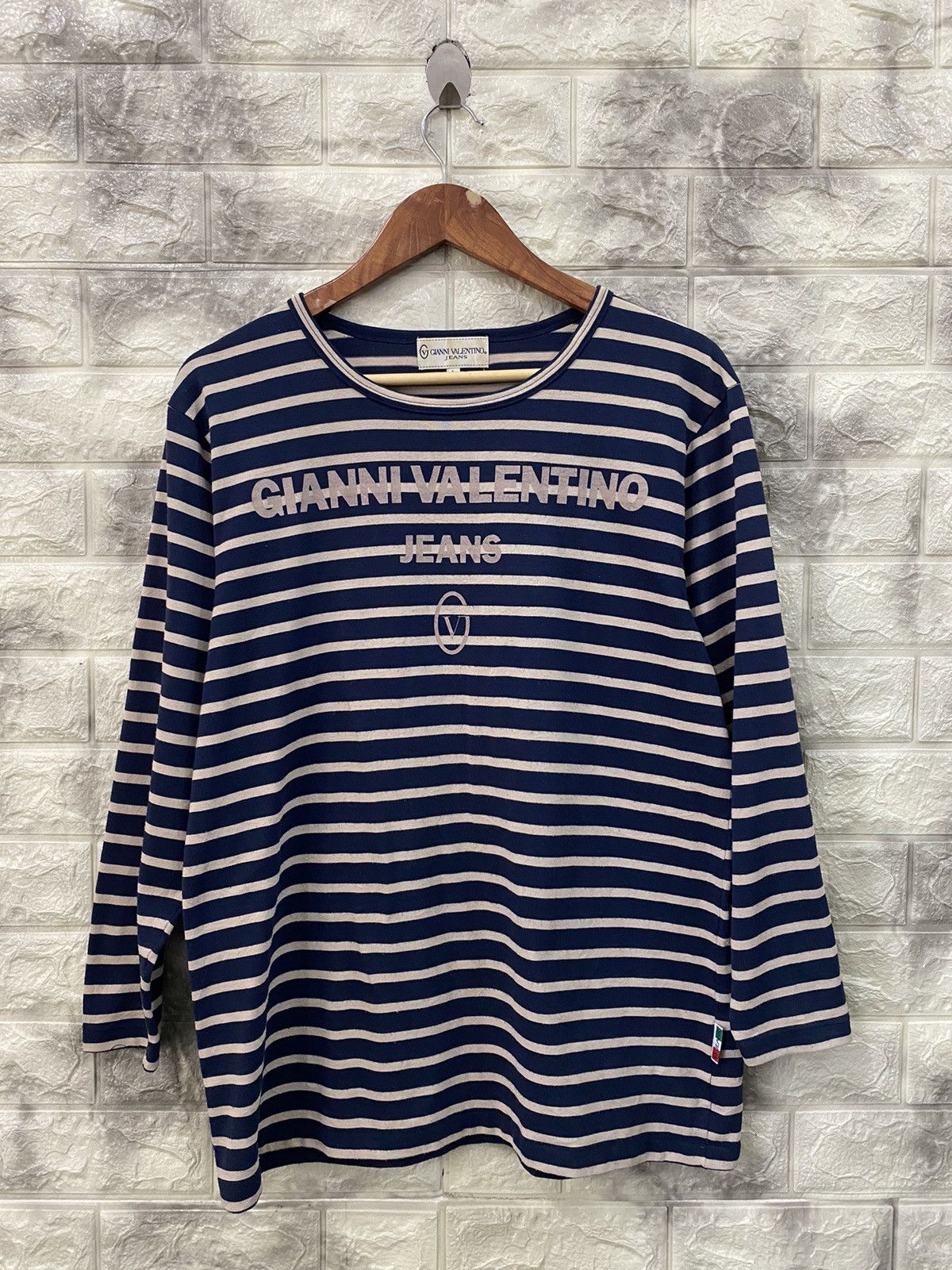 Japanese Brand × Vintage Vintage Gianni Valentino Jeans Stripe Shirt Size US L / EU 52-54 / 3 - 1 Thumbnail