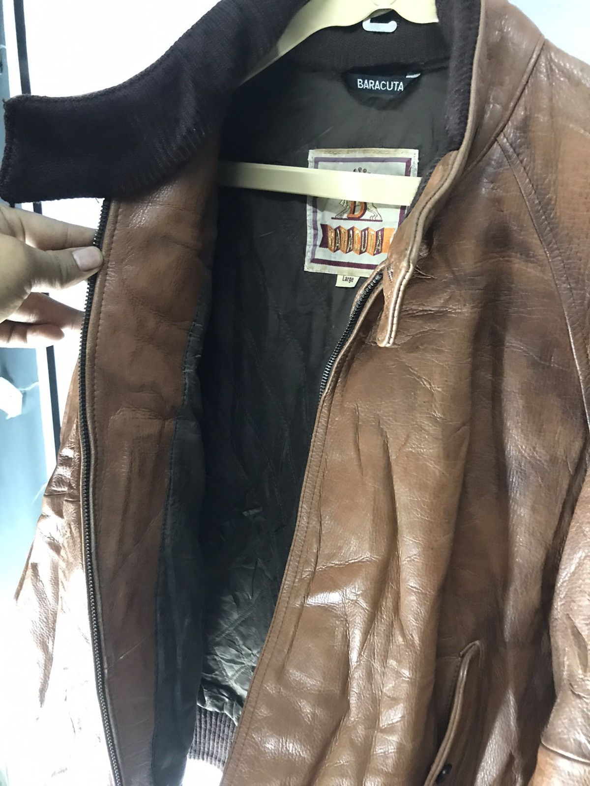 Baracuta × Vintage Vintage baracuta leather zipper jacket Size US L / EU 52-54 / 3 - 5 Thumbnail