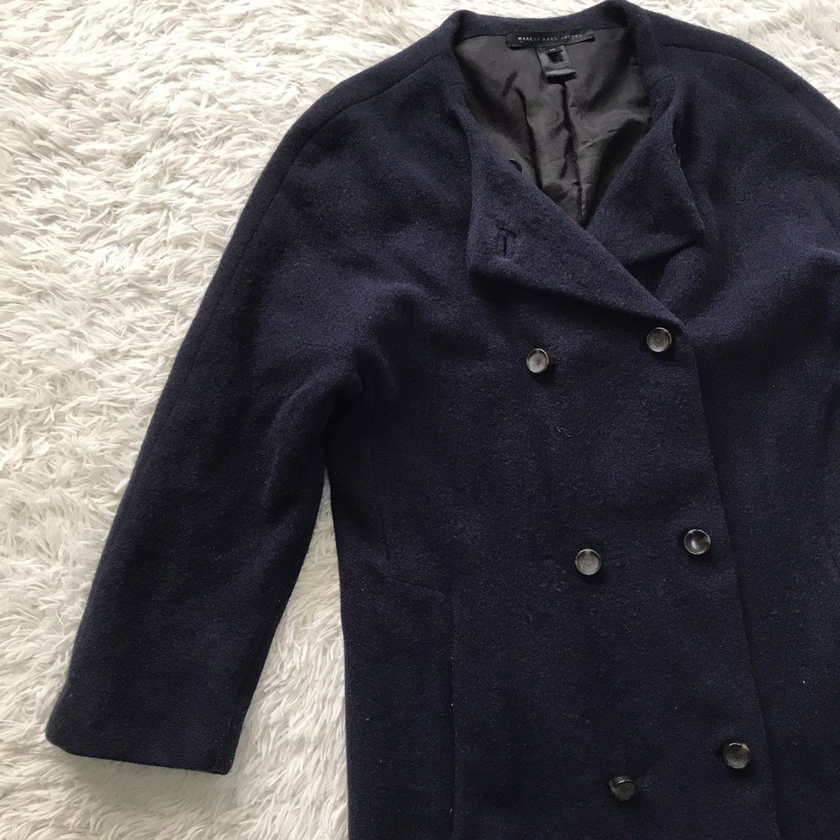 Marc Jacobs Marc by Marc Jacobs Wool Angora Rabbit Nylon Long Coat Size XS / US 0-2 / IT 36-38 - 5 Thumbnail
