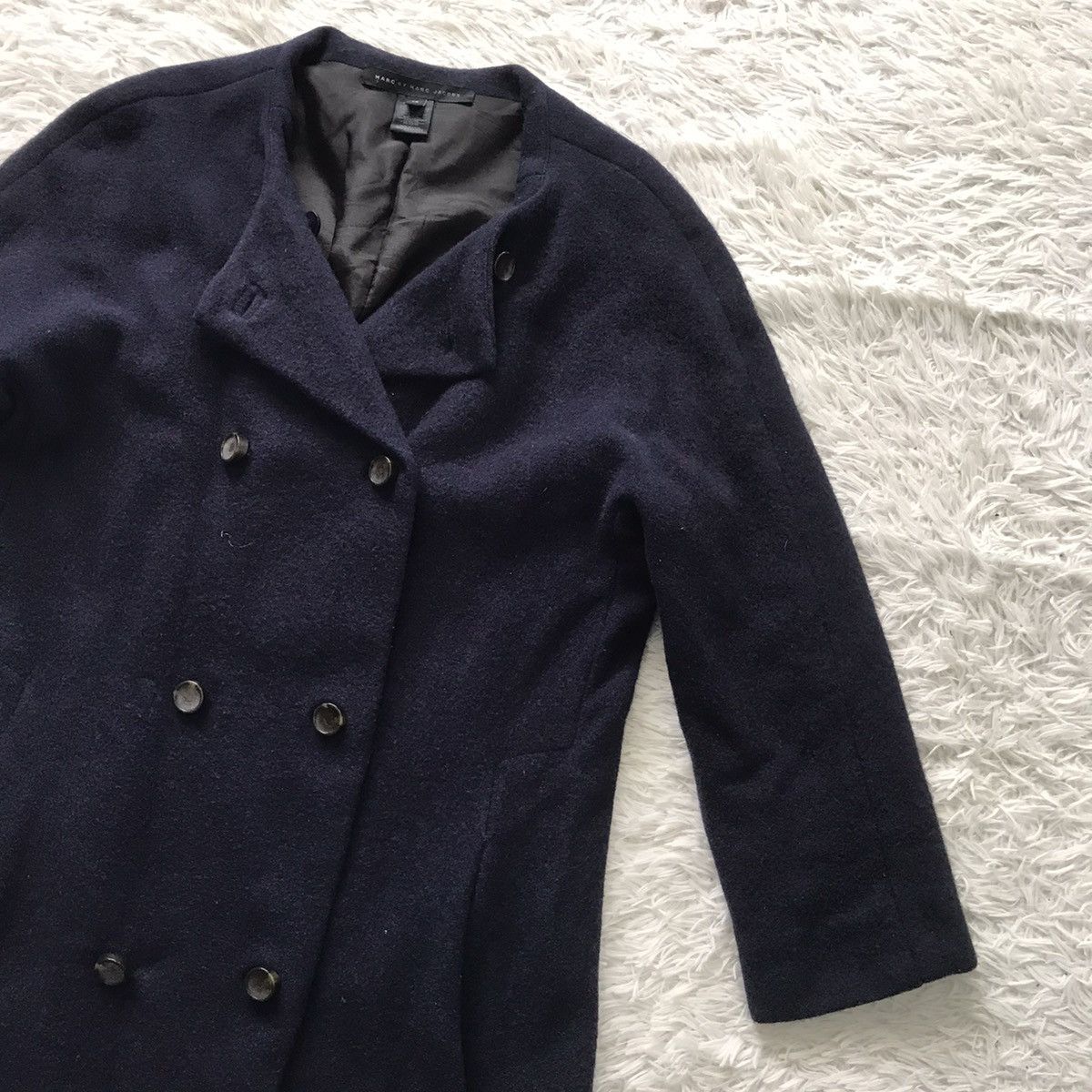 Marc Jacobs Marc by Marc Jacobs Wool Angora Rabbit Nylon Long Coat Size XS / US 0-2 / IT 36-38 - 4 Thumbnail
