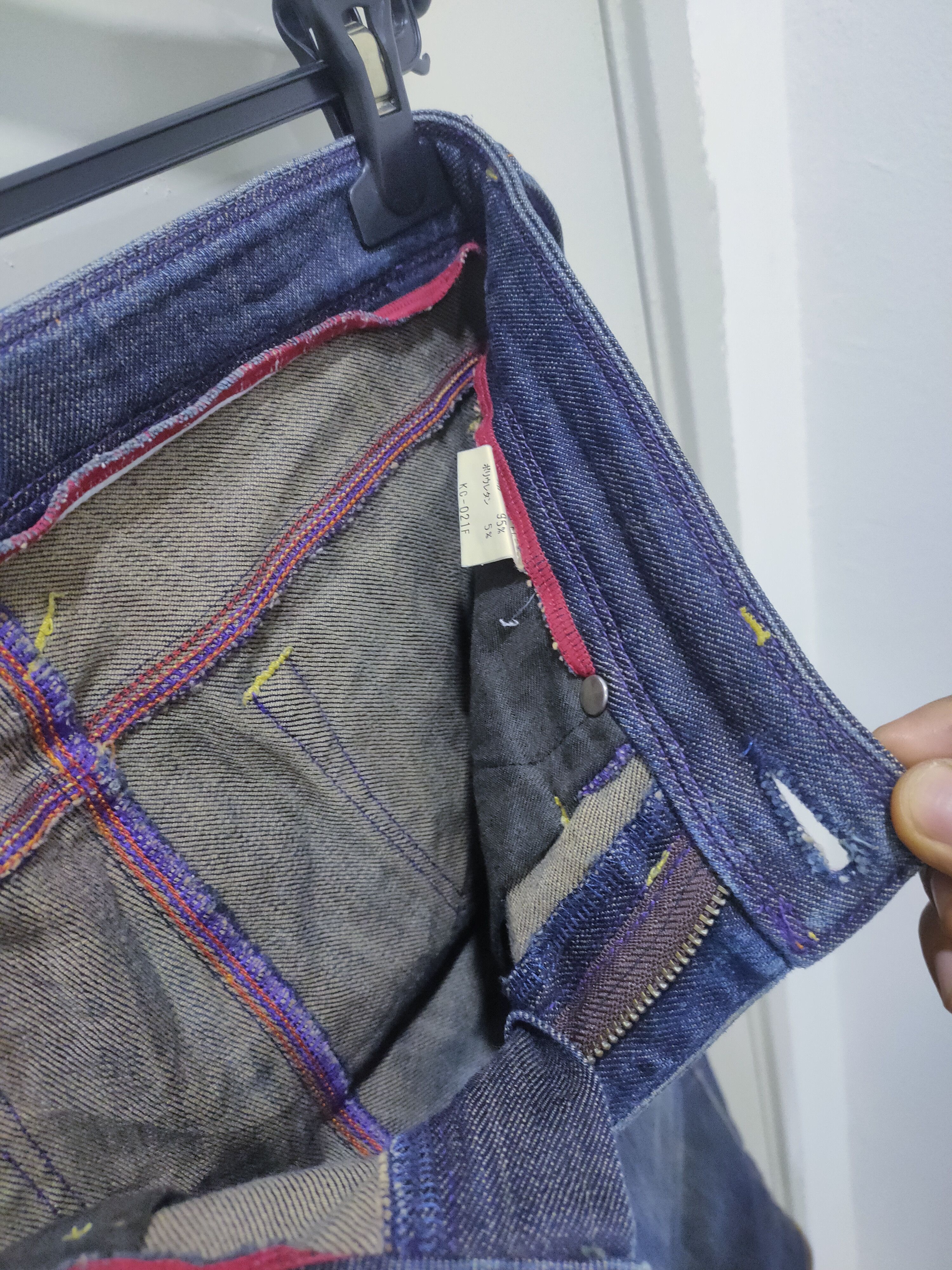 Japanese Brand BRAPPERS Stone Wash Slim Fit Rainbow Denim Jeans Cargo Pant Size 32" / US 10 / IT 46 - 20 Thumbnail