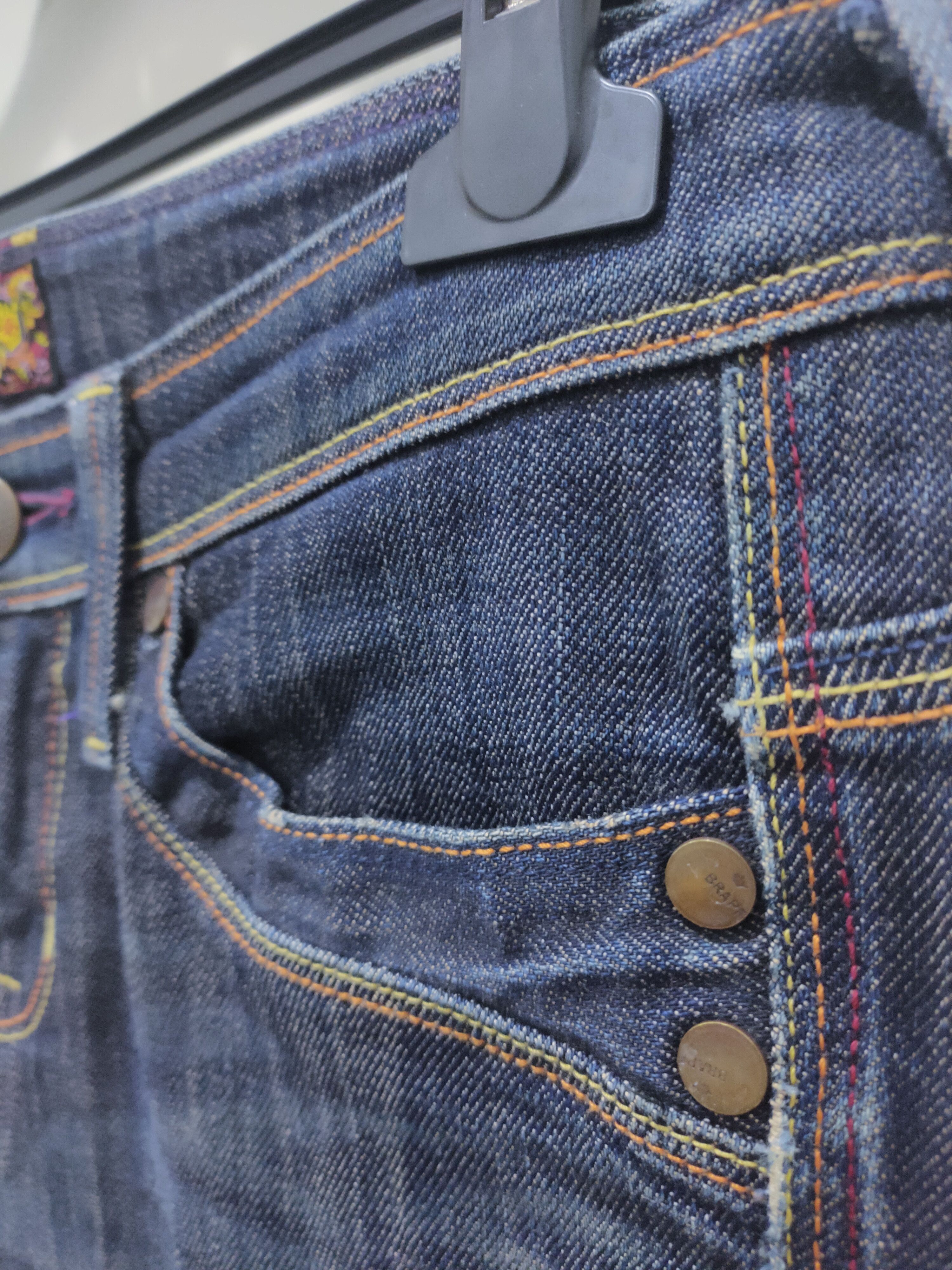 Japanese Brand BRAPPERS Stone Wash Slim Fit Rainbow Denim Jeans Cargo Pant Size 32" / US 10 / IT 46 - 10 Thumbnail
