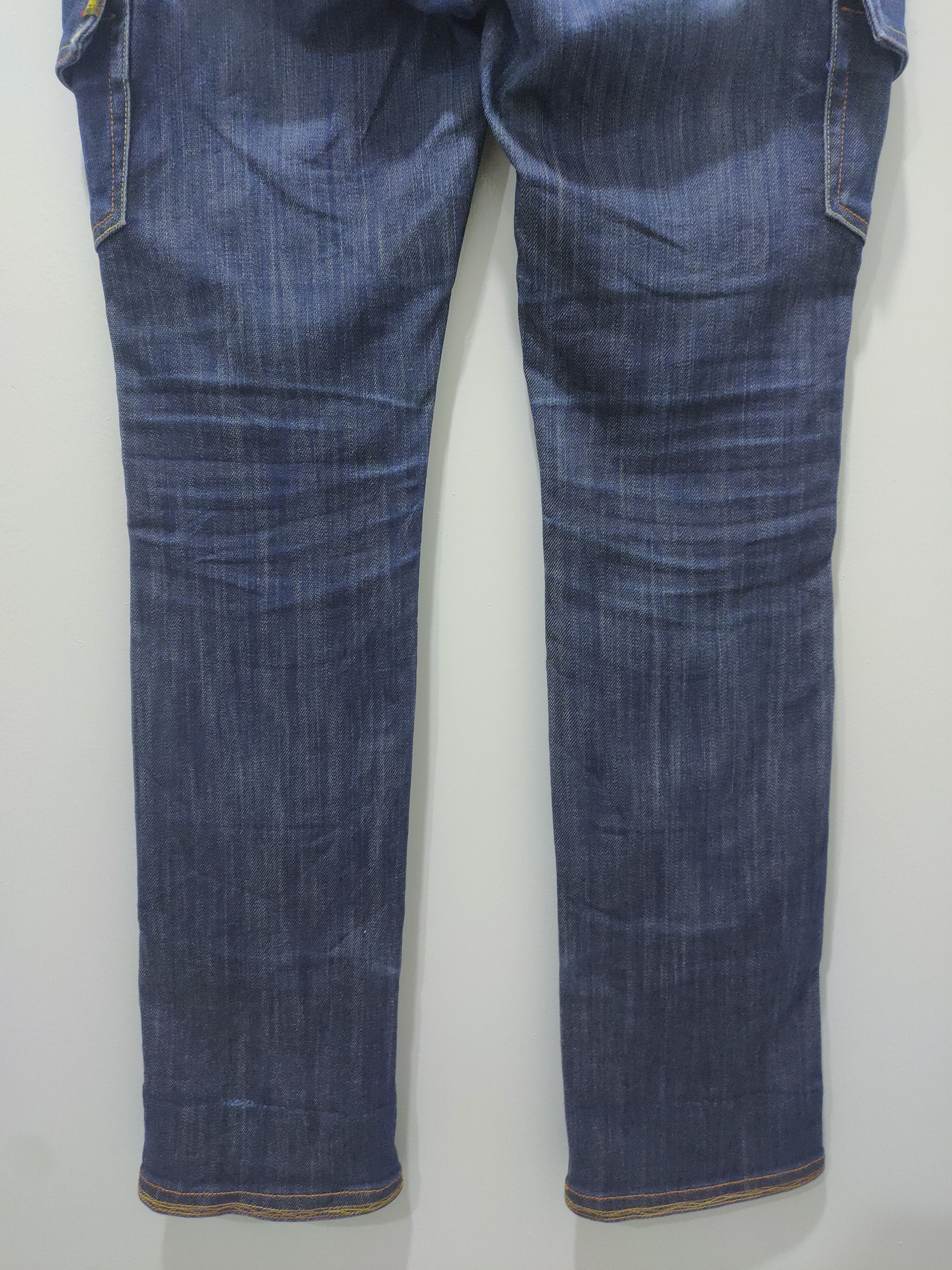 Japanese Brand BRAPPERS Stone Wash Slim Fit Rainbow Denim Jeans Cargo Pant Size 32" / US 10 / IT 46 - 5 Thumbnail