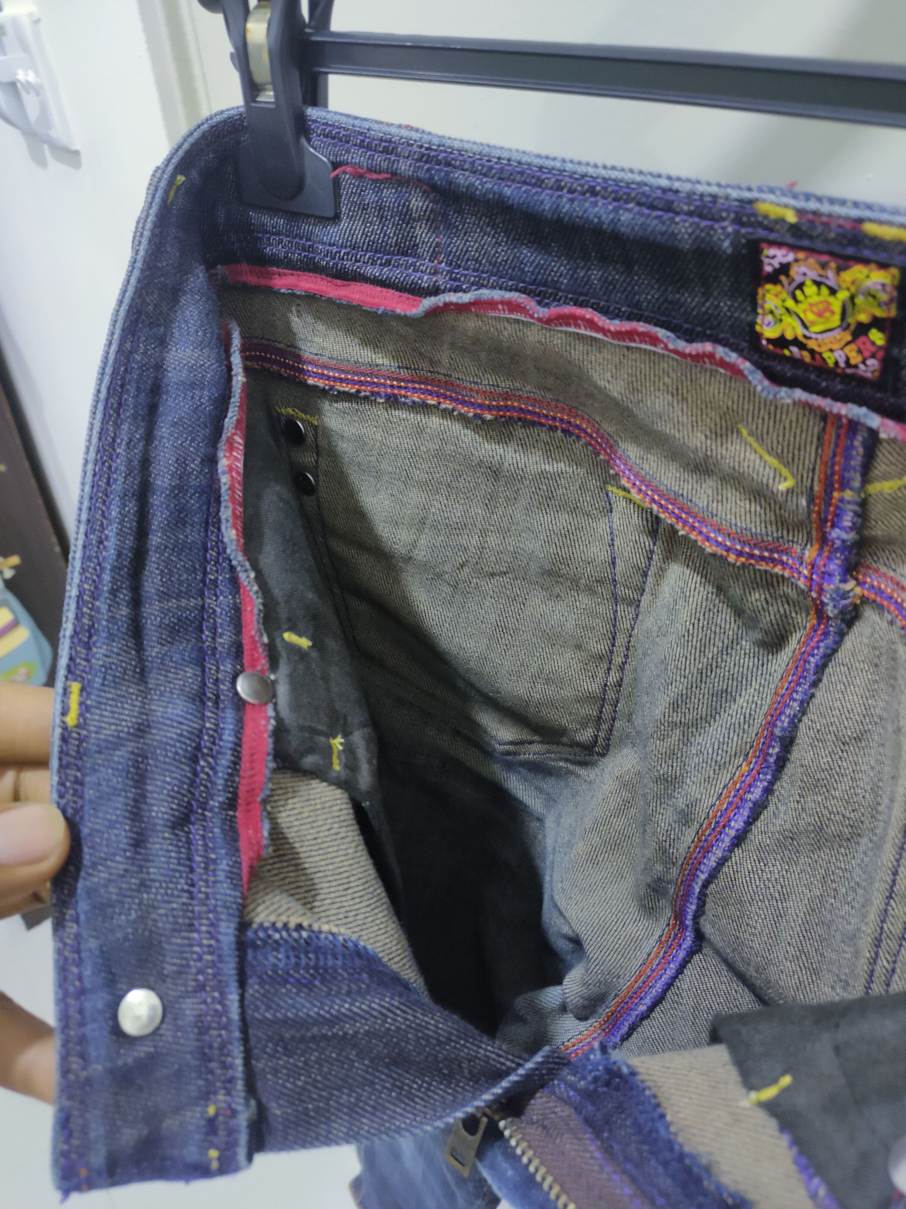 Japanese Brand BRAPPERS Stone Wash Slim Fit Rainbow Denim Jeans Cargo Pant Size 32" / US 10 / IT 46 - 19 Thumbnail