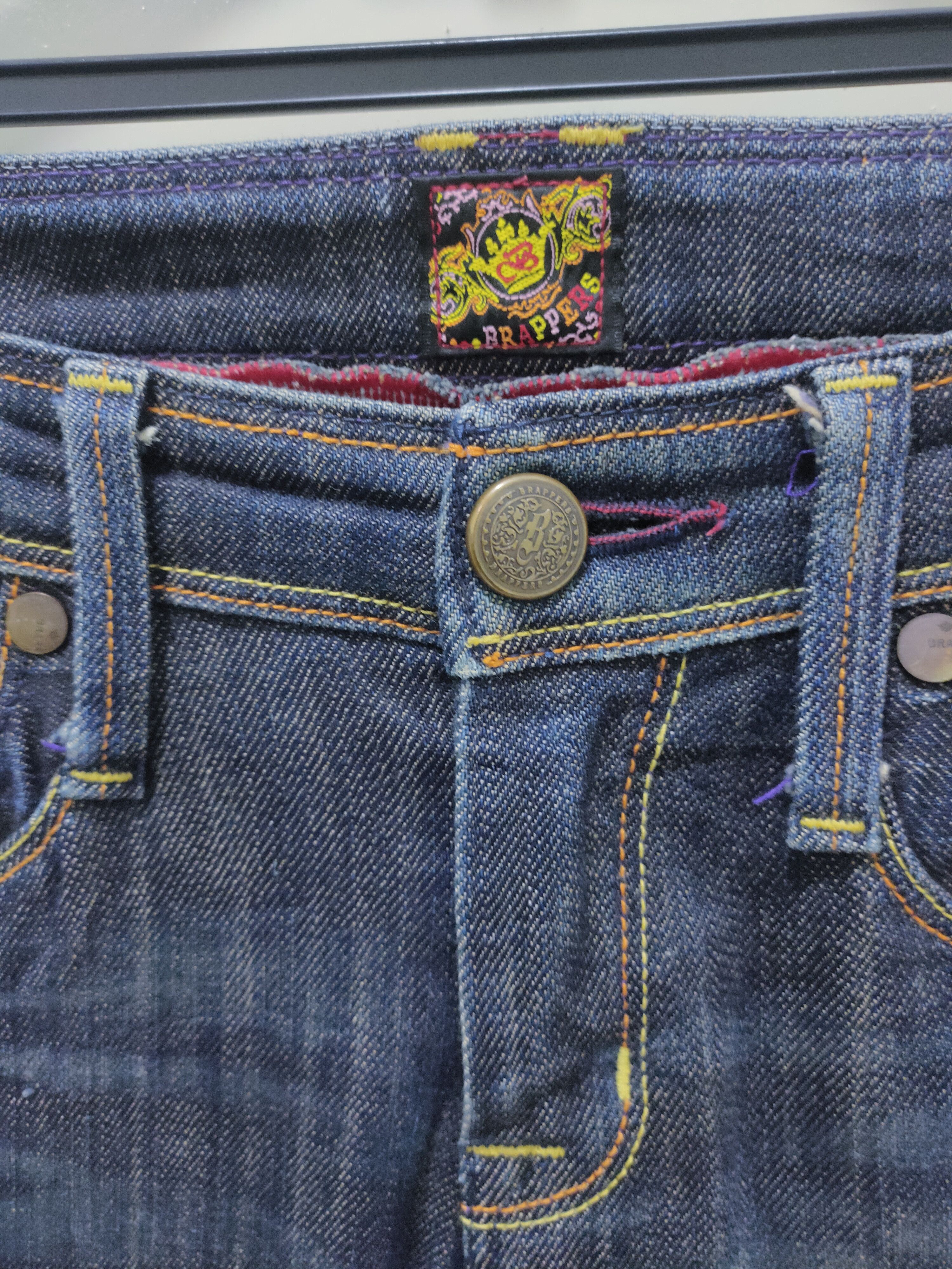 Japanese Brand BRAPPERS Stone Wash Slim Fit Rainbow Denim Jeans Cargo Pant Size 32" / US 10 / IT 46 - 7 Thumbnail