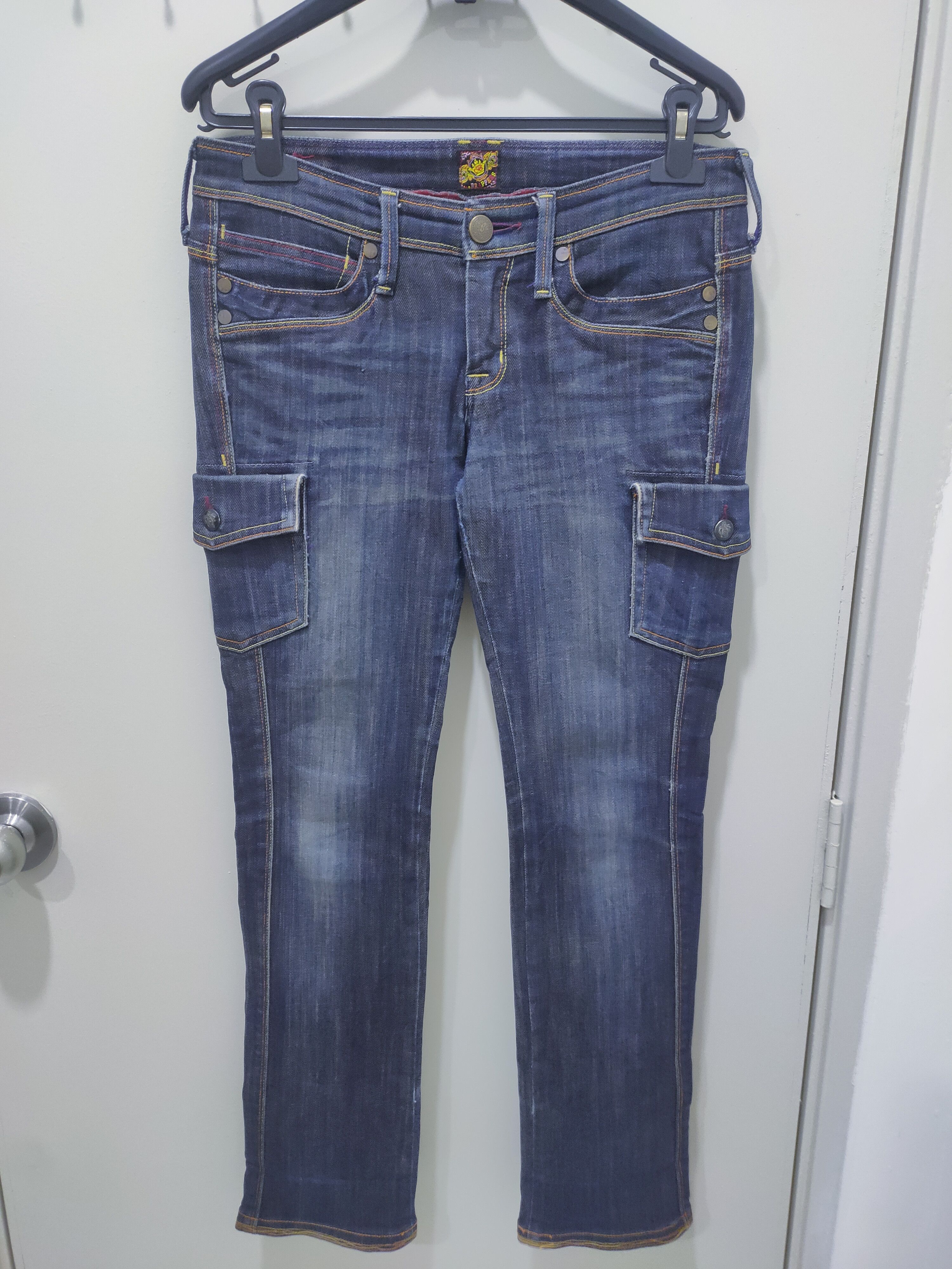 Japanese Brand BRAPPERS Stone Wash Slim Fit Rainbow Denim Jeans Cargo Pant Size 32" / US 10 / IT 46 - 1 Thumbnail