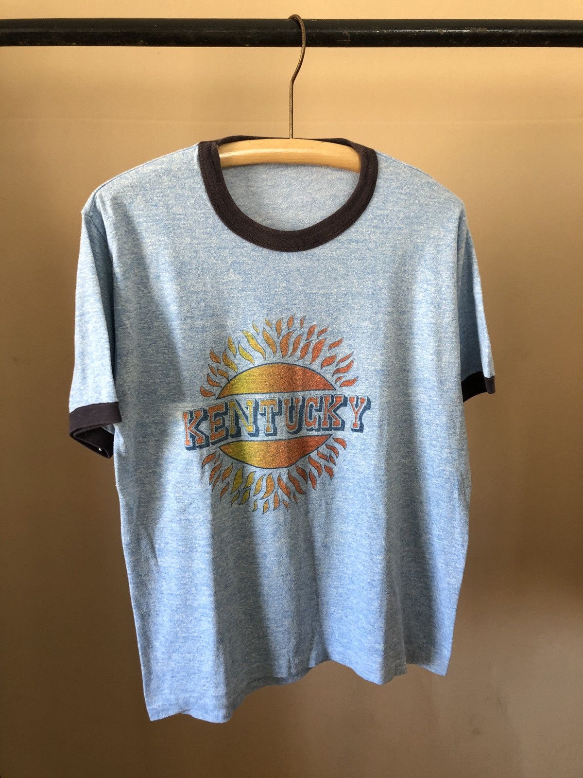 Vintage Vintage 70s 80s Kentucky Sun Tri-Blend Ringer T Shirt Size US L / EU 52-54 / 3 - 1 Thumbnail