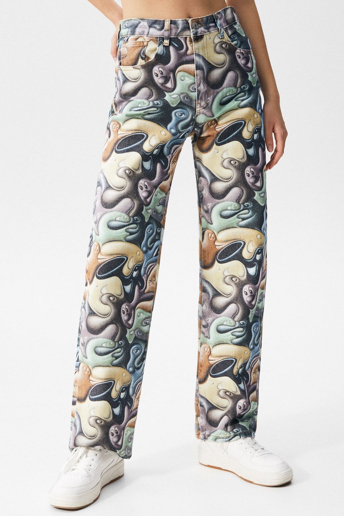 Other Kenny Scharf x Pull&Bear All-Over Print Jeans Size US 30 / EU 46 - 4 Thumbnail