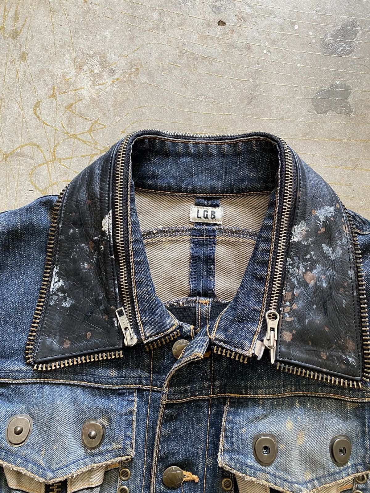 Le Grande Bleu (L.G.B.) Vtg L.G.B Bondage leather hybrid removable paint Size US M / EU 48-50 / 2 - 10 Thumbnail