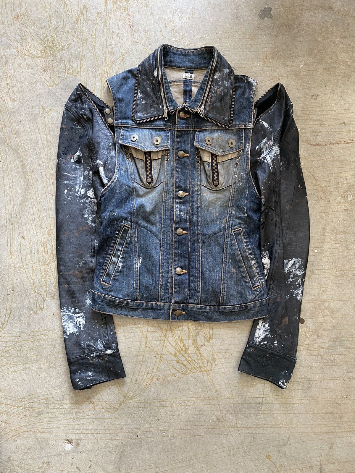 Le Grande Bleu (L.G.B.) Vtg L.G.B Bondage leather hybrid removable paint Size US M / EU 48-50 / 2 - 5 Thumbnail