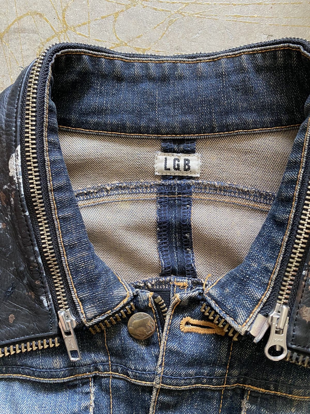 Le Grande Bleu (L.G.B.) Vtg L.G.B Bondage leather hybrid removable paint Size US M / EU 48-50 / 2 - 22 Thumbnail