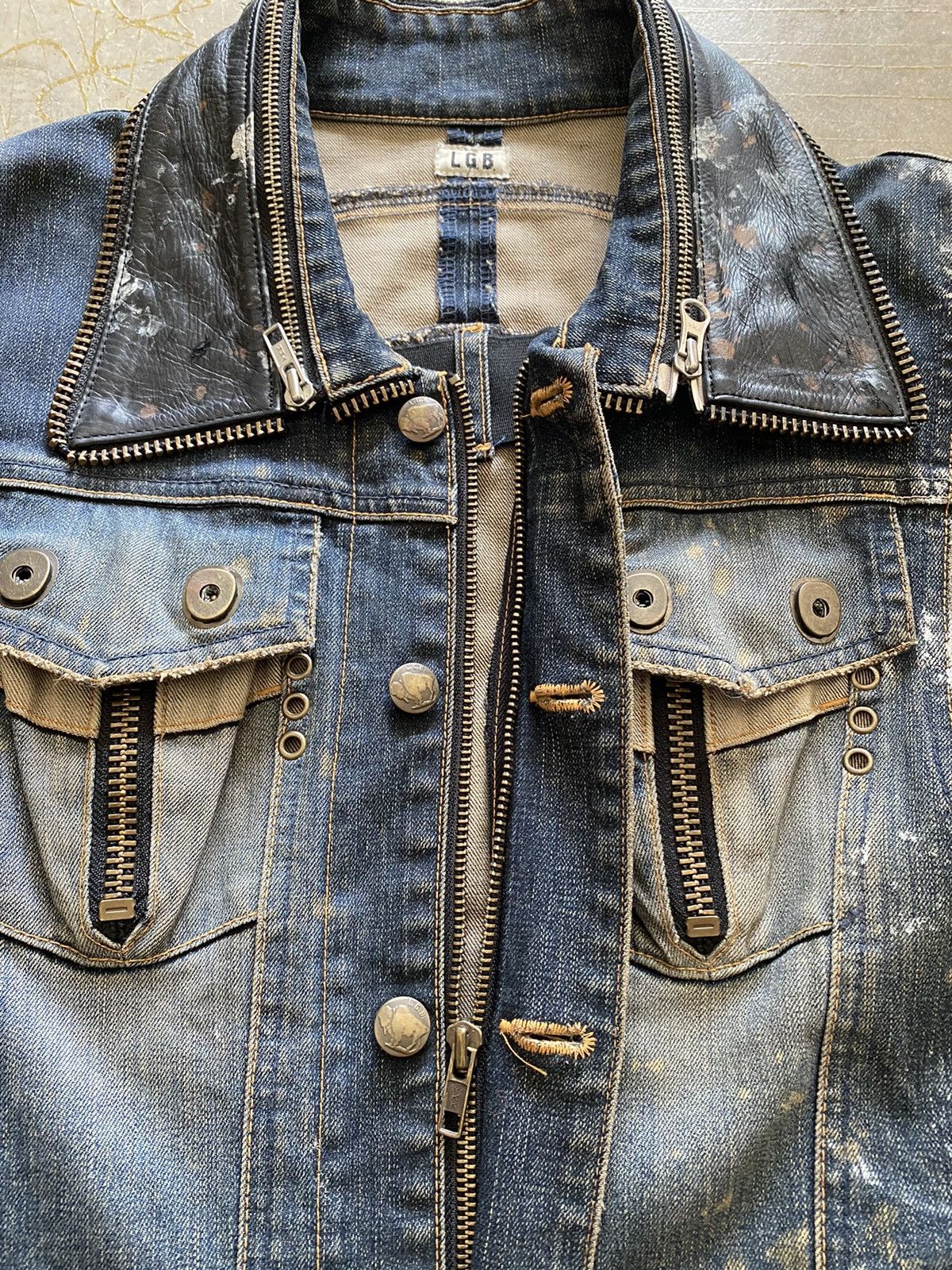 Le Grande Bleu (L.G.B.) Vtg L.G.B Bondage leather hybrid removable paint Size US M / EU 48-50 / 2 - 15 Thumbnail