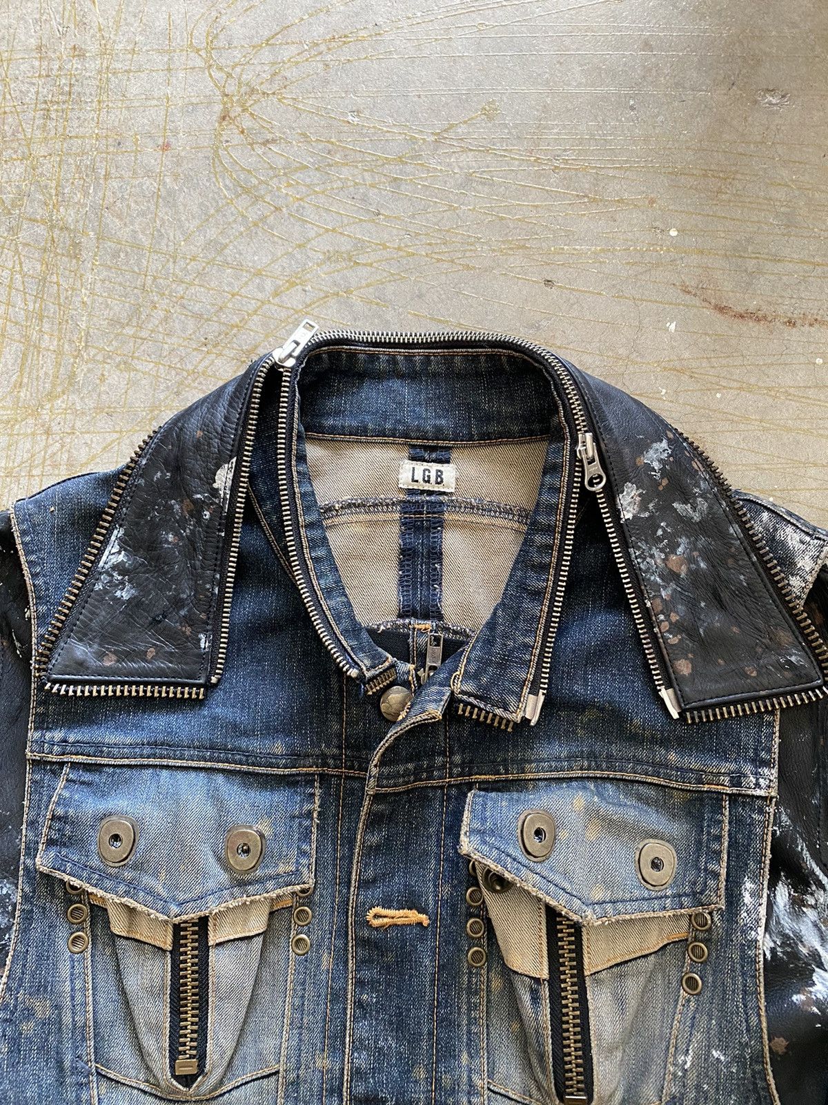 Le Grande Bleu (L.G.B.) Vtg L.G.B Bondage leather hybrid removable paint Size US M / EU 48-50 / 2 - 11 Thumbnail
