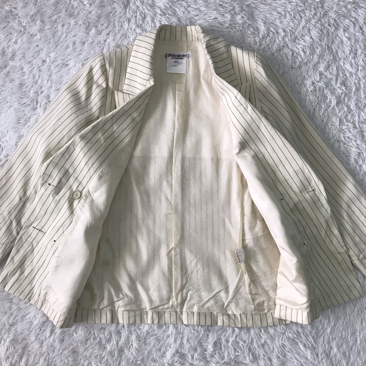Yves Saint Laurent YSL Yves Saint Laurent Stripes Double Breast Coat Jacket Size XS / US 0-2 / IT 36-38 - 13 Thumbnail