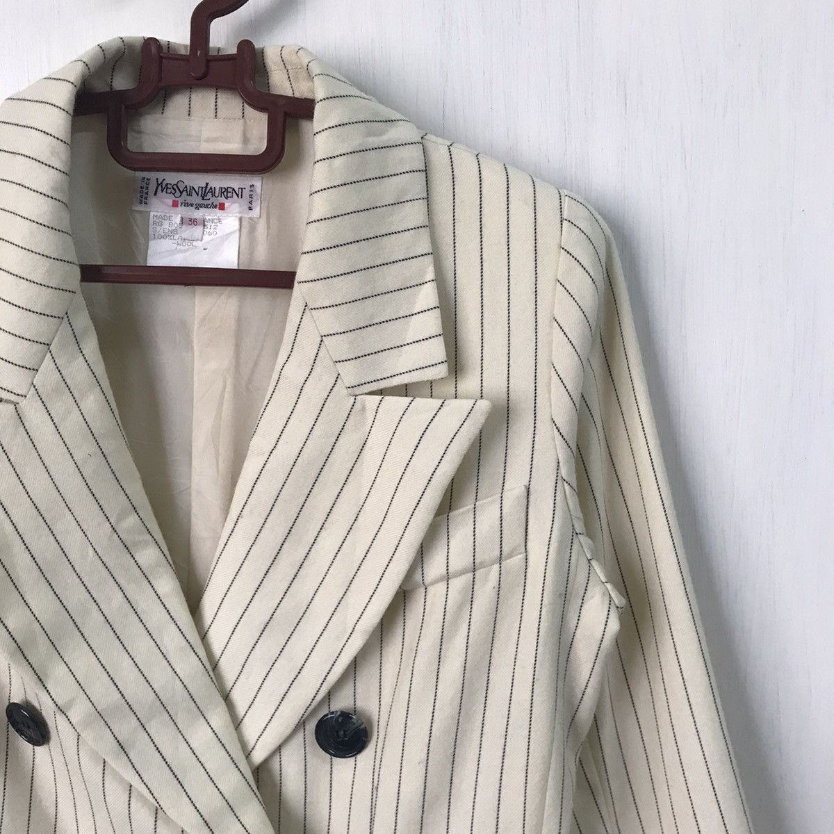 Yves Saint Laurent YSL Yves Saint Laurent Stripes Double Breast Coat Jacket Size XS / US 0-2 / IT 36-38 - 4 Thumbnail