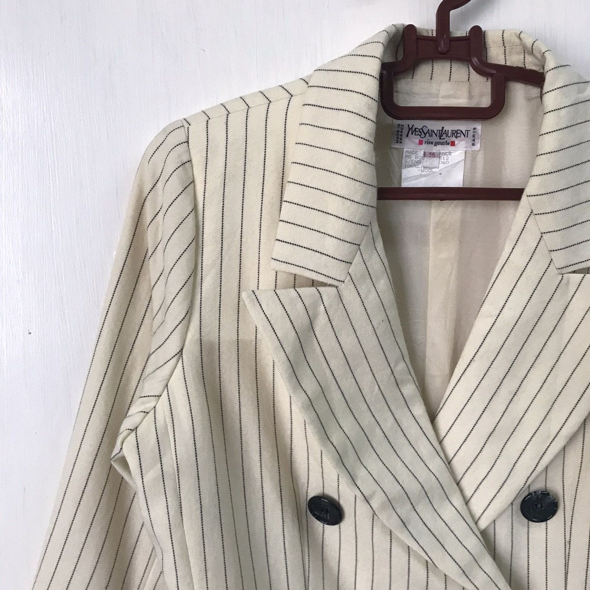 Yves Saint Laurent YSL Yves Saint Laurent Stripes Double Breast Coat Jacket Size XS / US 0-2 / IT 36-38 - 3 Thumbnail