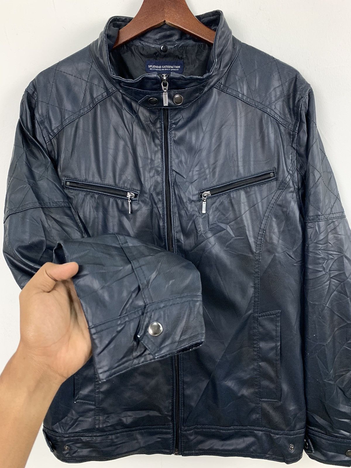 Other SPLENDID SATISFACTION Leather Multipocket Bike Rider Jacket Size US L / EU 52-54 / 3 - 11 Thumbnail