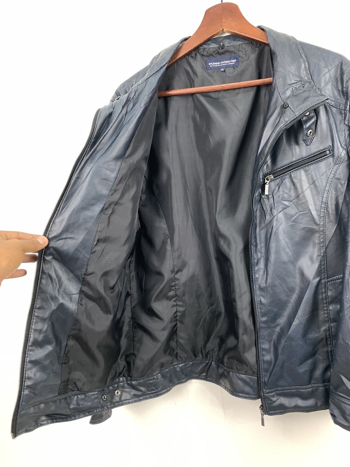 Other SPLENDID SATISFACTION Leather Multipocket Bike Rider Jacket Size US L / EU 52-54 / 3 - 13 Thumbnail