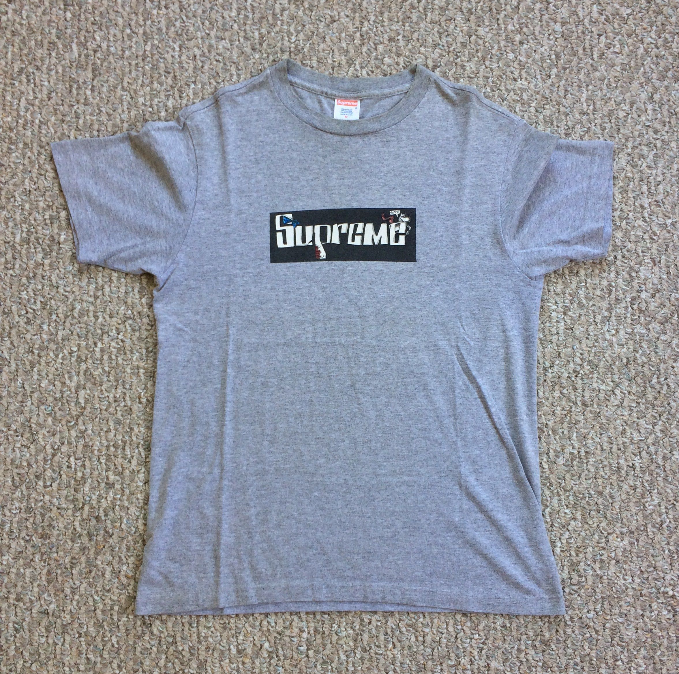 image of S/s 2007 Supreme X Joe Cool Box Logo T-Shirt in Grey, Men's (Size Medium)