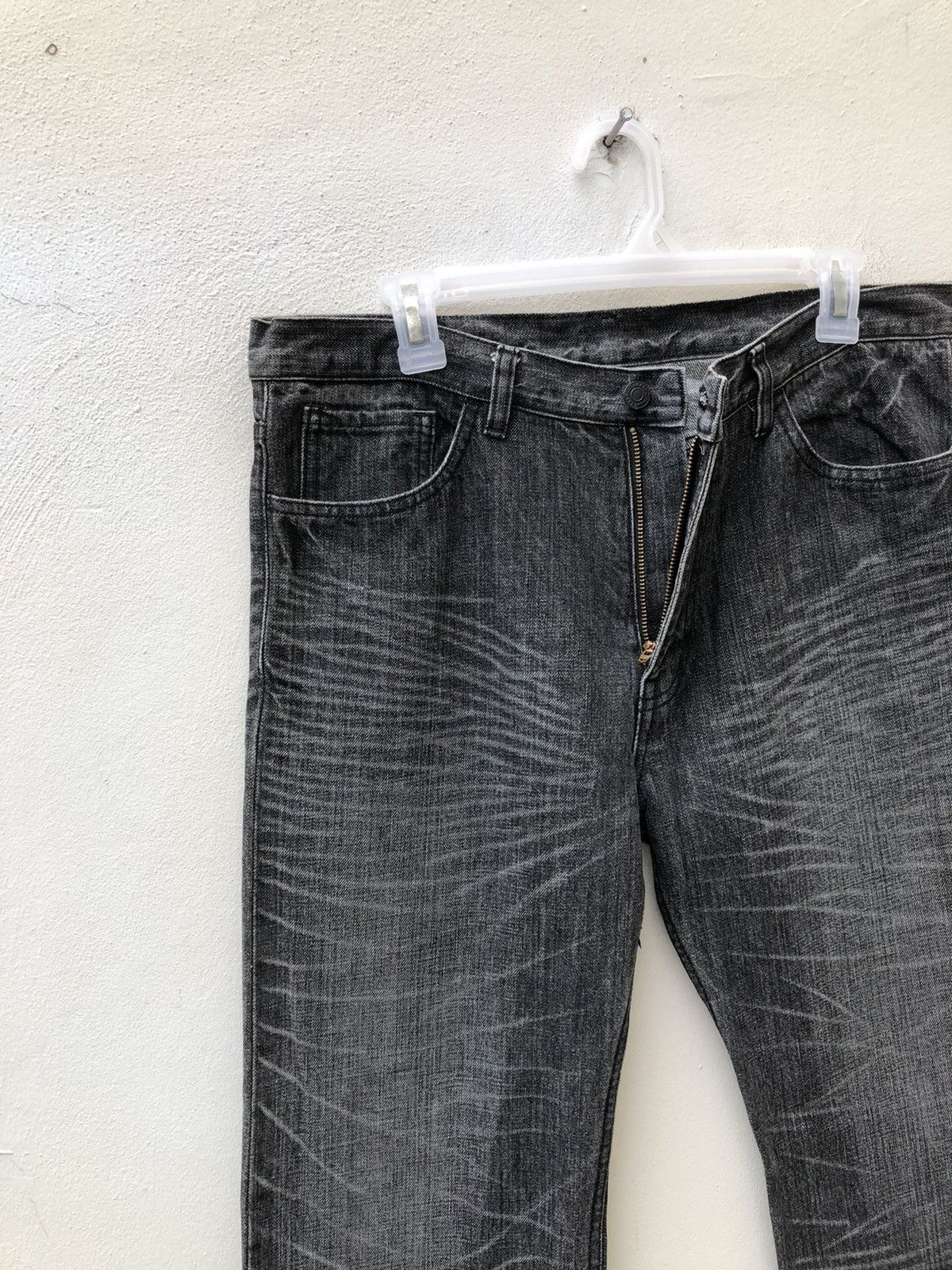 Lad Musician Vintage LAD MUSICIAN Japan Striped Fade Black Denim Jeans Size US 33 - 9 Thumbnail