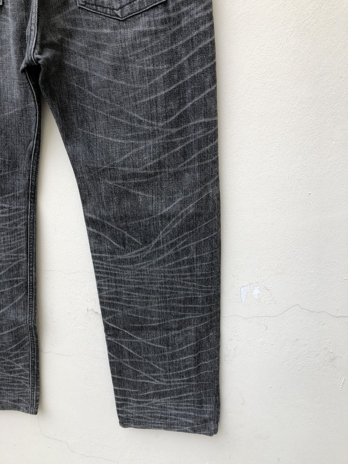 Lad Musician Vintage LAD MUSICIAN Japan Striped Fade Black Denim Jeans Size US 33 - 21 Thumbnail