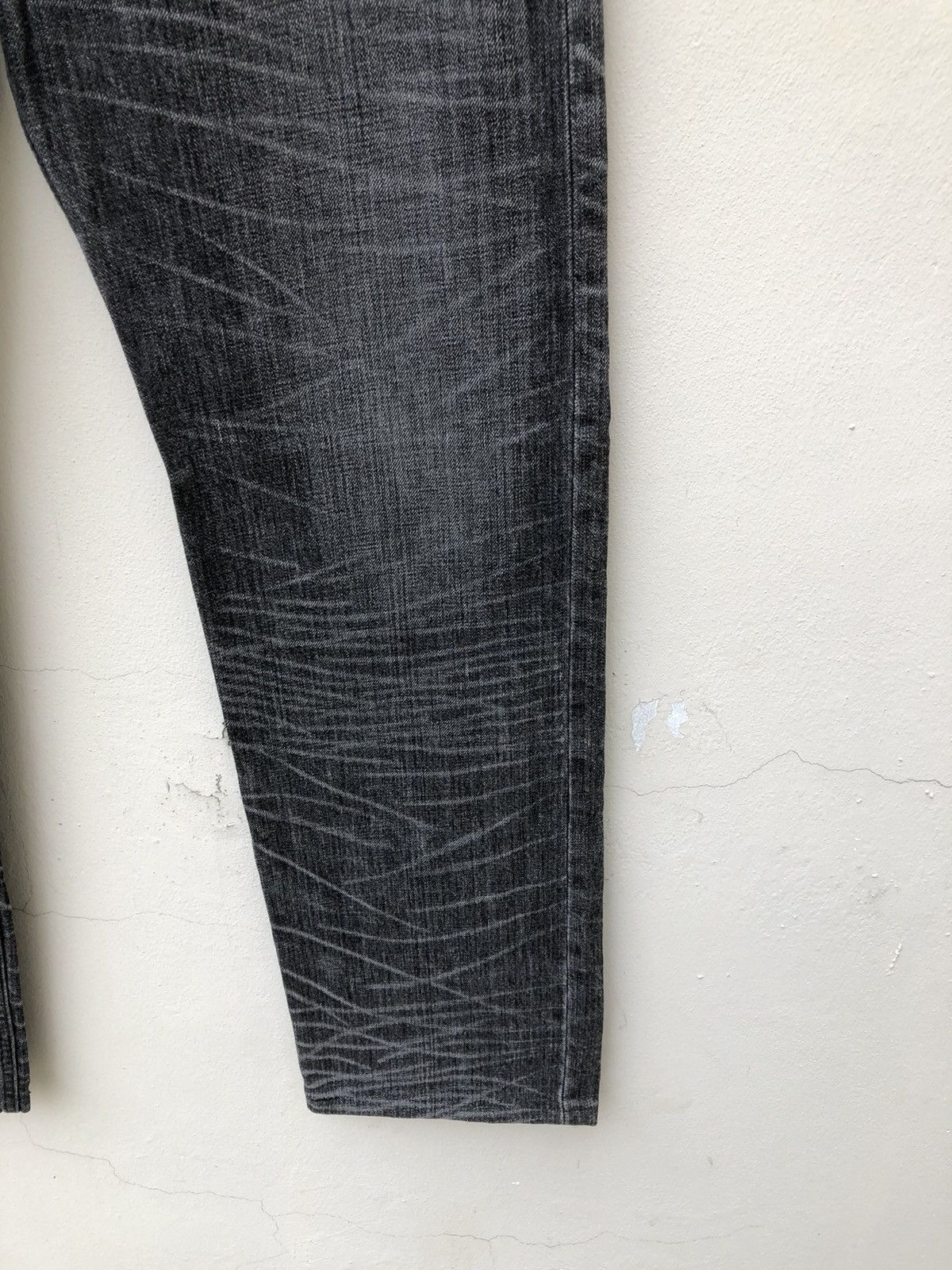 Lad Musician Vintage LAD MUSICIAN Japan Striped Fade Black Denim Jeans Size US 33 - 13 Thumbnail