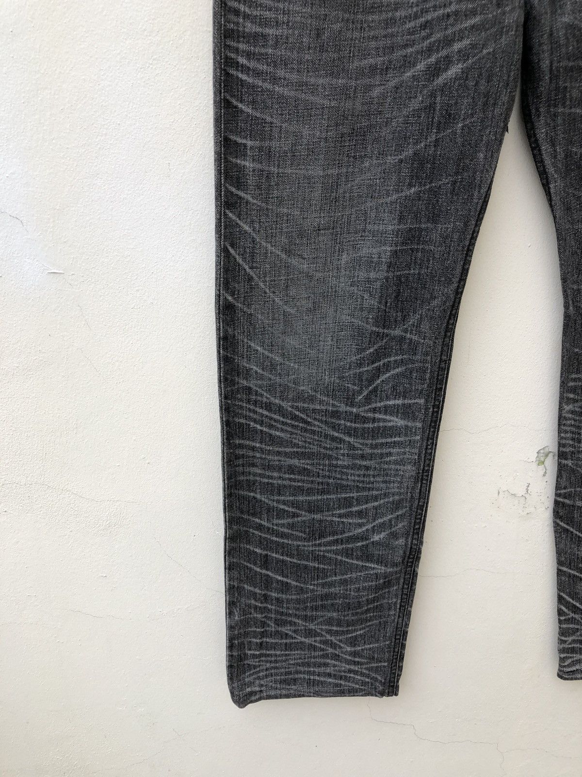 Lad Musician Vintage LAD MUSICIAN Japan Striped Fade Black Denim Jeans Size US 33 - 10 Thumbnail