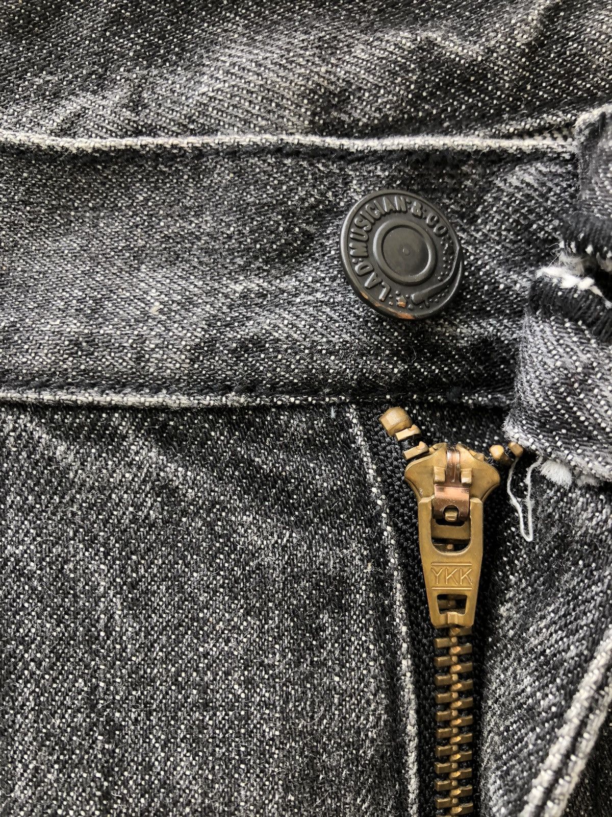 Lad Musician Vintage LAD MUSICIAN Japan Striped Fade Black Denim Jeans Size US 33 - 8 Thumbnail