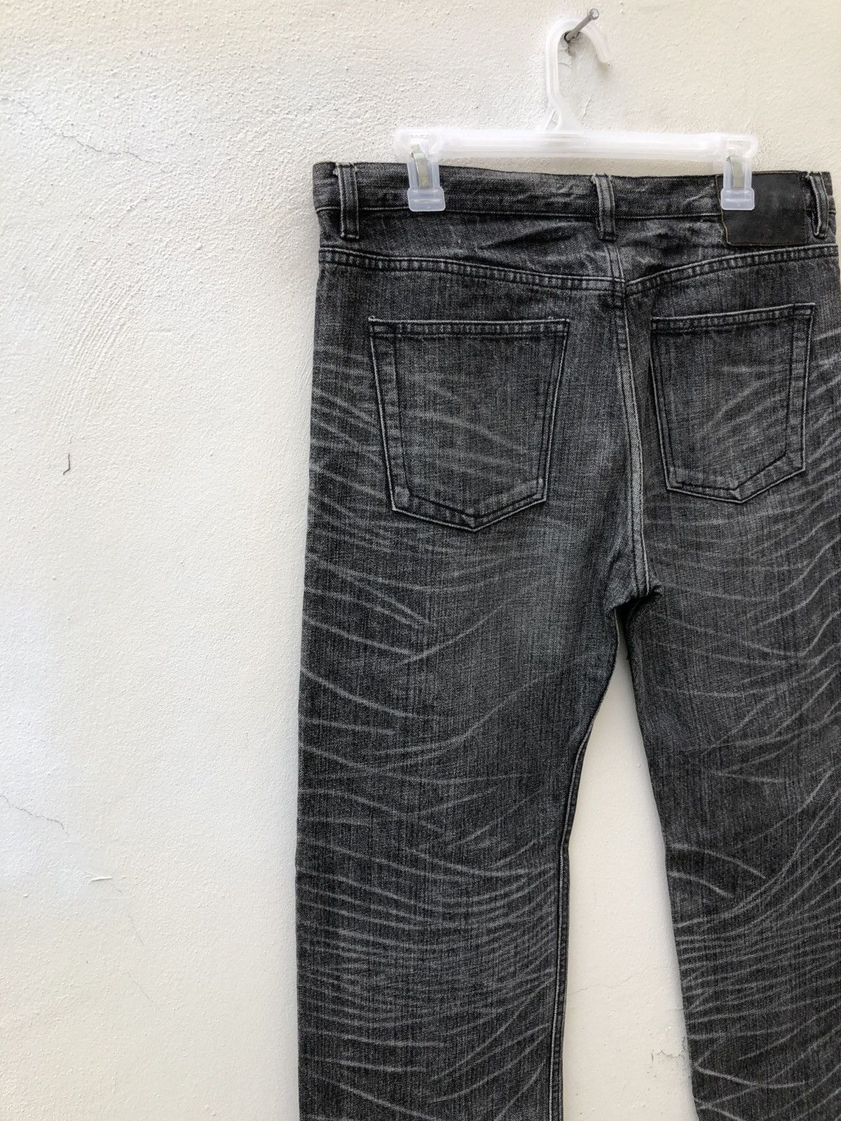 Lad Musician Vintage LAD MUSICIAN Japan Striped Fade Black Denim Jeans Size US 33 - 16 Thumbnail