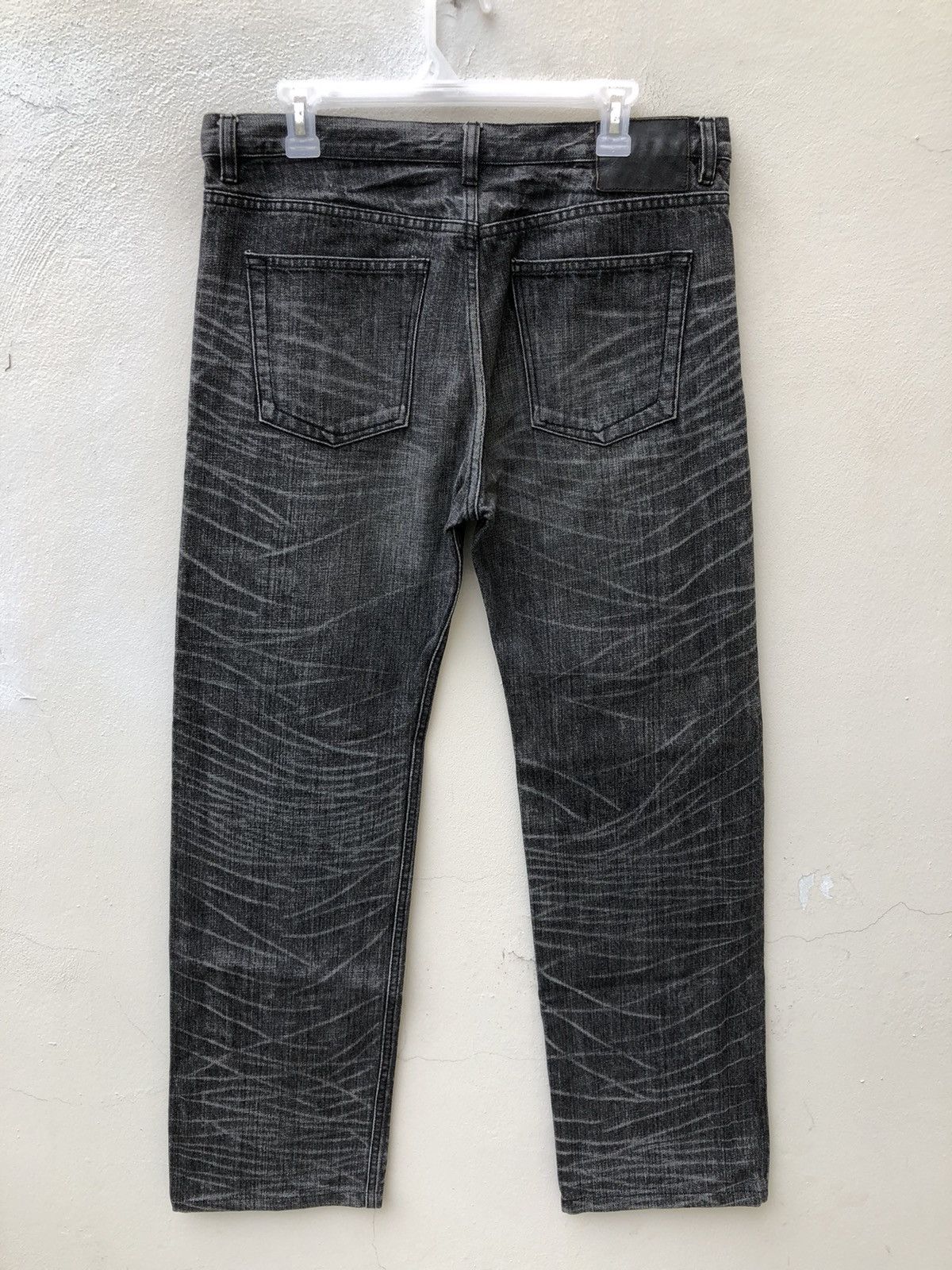 Lad Musician Vintage LAD MUSICIAN Japan Striped Fade Black Denim Jeans Size US 33 - 14 Thumbnail
