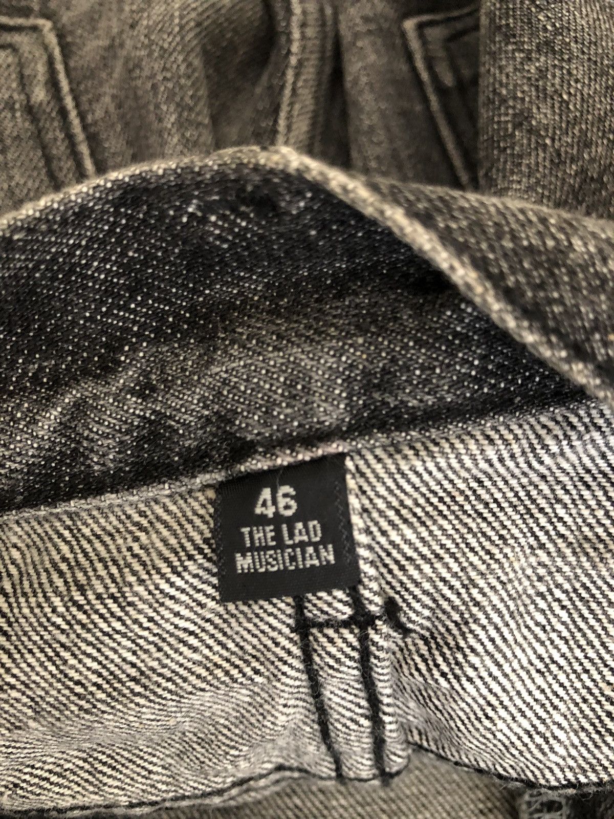 Lad Musician Vintage LAD MUSICIAN Japan Striped Fade Black Denim Jeans Size US 33 - 23 Thumbnail