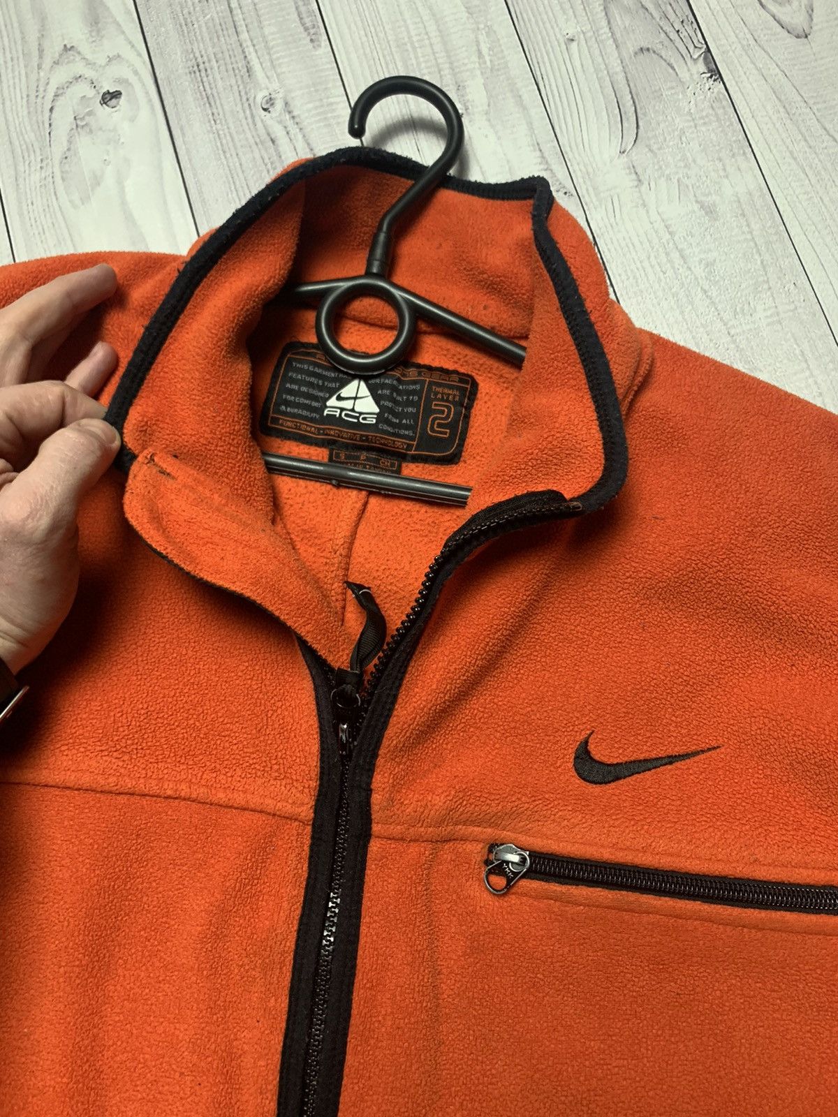 Nike × Nike ACG × Vintage Vintage sweatshirt Nike ACG fleece orange logo rare size S Size US S / EU 44-46 / 1 - 8 Thumbnail