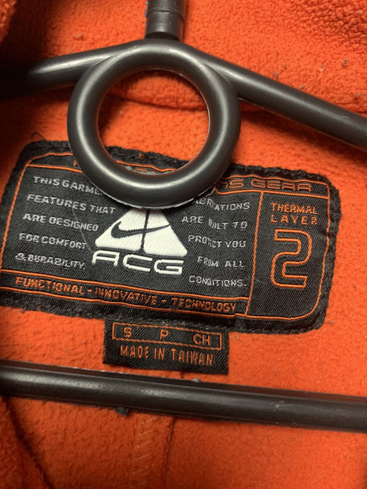 Nike × Nike ACG × Vintage Vintage sweatshirt Nike ACG fleece orange logo rare size S Size US S / EU 44-46 / 1 - 9 Thumbnail