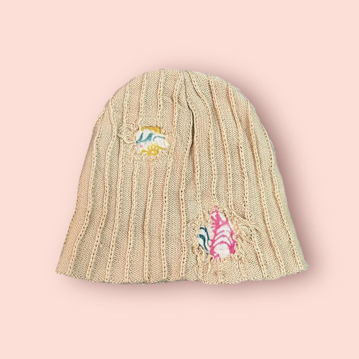 VINTAGE SASHIKO BORO PATCHES JAPAN SKULL BEANIE