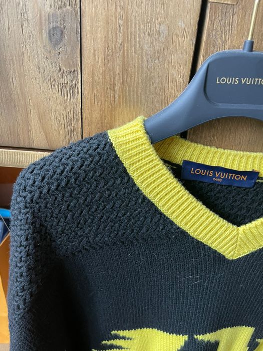 Louis Vuitton Grey Tiger Wool Knitted Sweater
