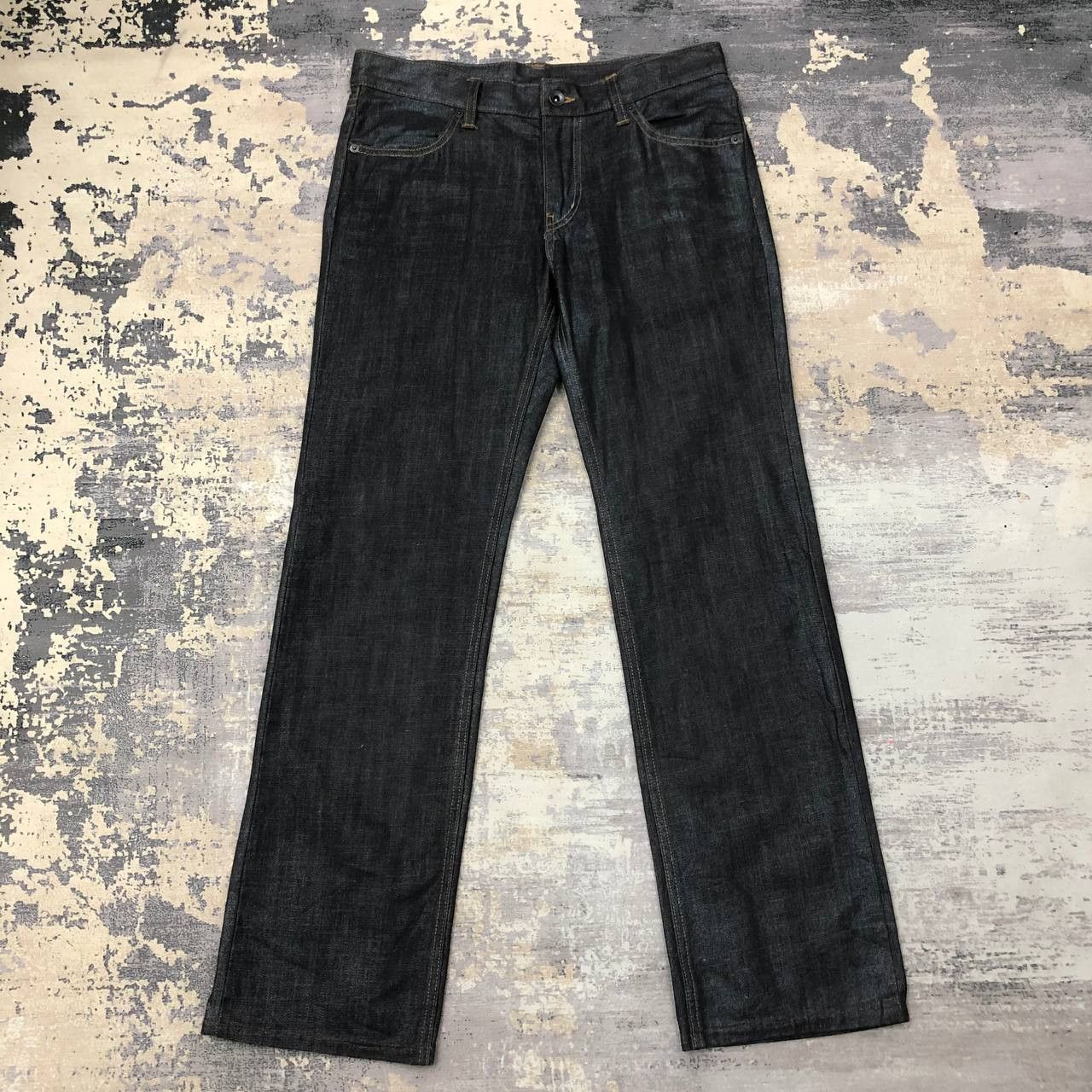 Comme Ca Ism P100 WAXED COMME CA ISM JAPAN FLARED JEANS Size US 32 / EU 48 - 1 Thumbnail