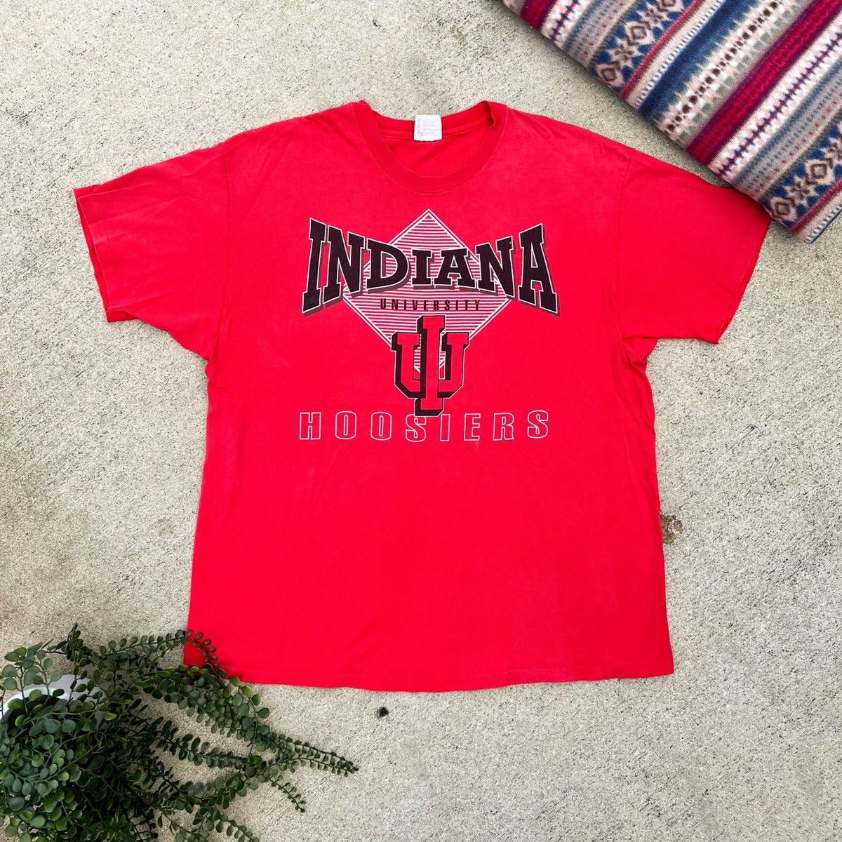 Vintage Vintage 90s Indiana Hoosiers Single Stitch Tee Size US XXL / EU 58 / 5 - 1 Thumbnail