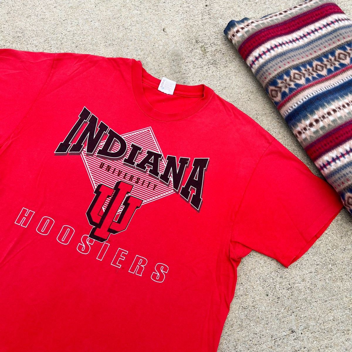 Vintage Vintage 90s Indiana Hoosiers Single Stitch Tee Size US XXL / EU 58 / 5 - 2 Thumbnail