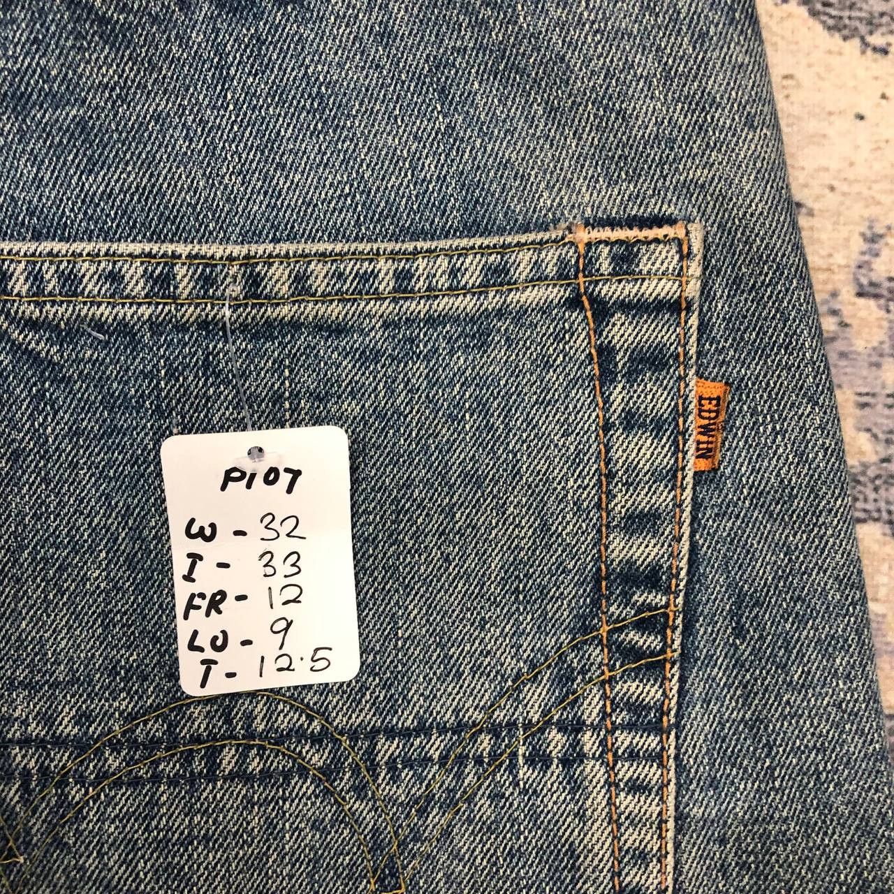 Edwin P107 VTG EDWIN STONE WASH SELVEDGE JEANS Size US 32 / EU 48 - 8 Thumbnail