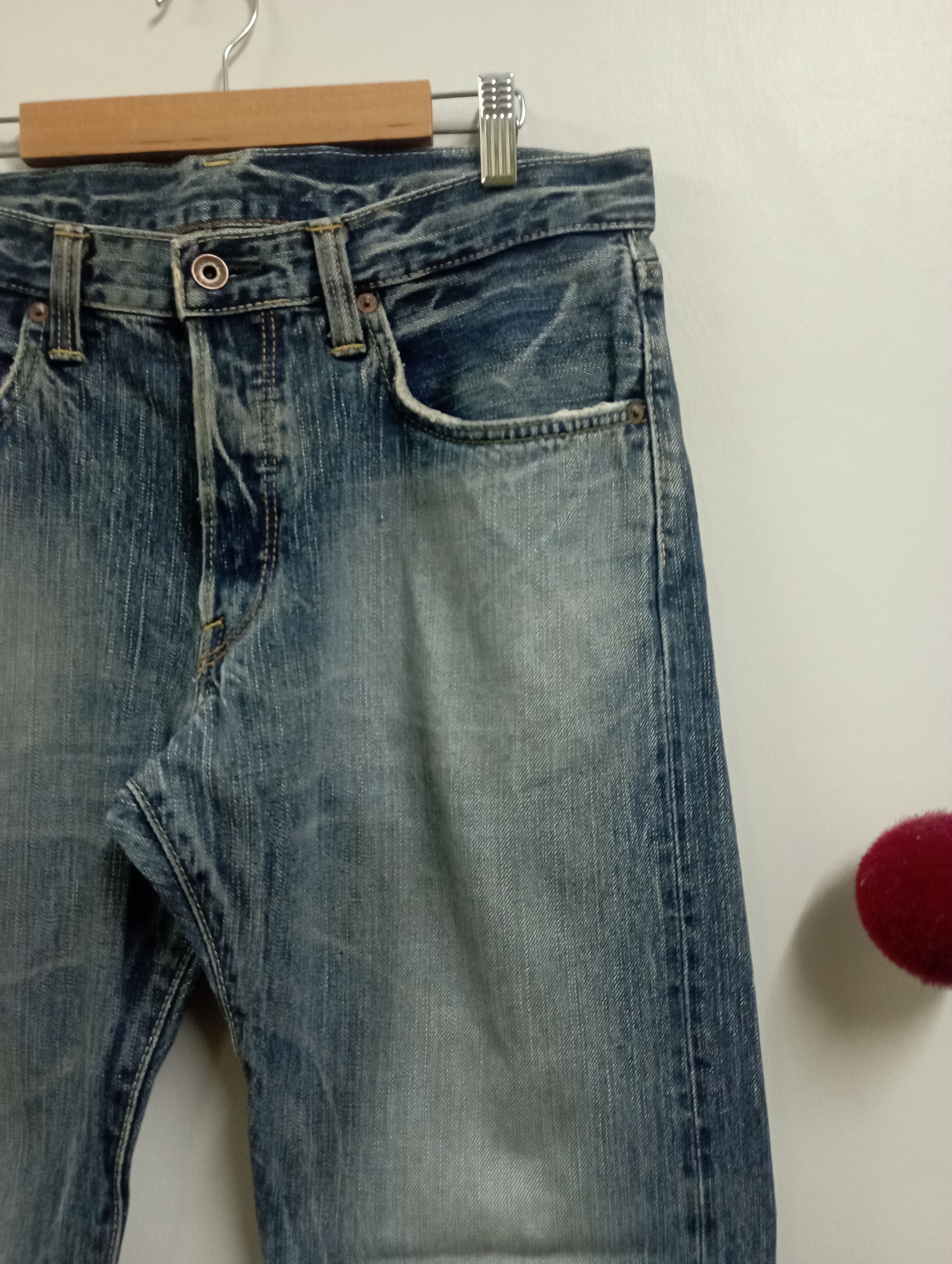 Sugar Cane Vintage Selvedge Redline Edwin 505 BXX Distressed Denim Size US 34 / EU 50 - 3 Thumbnail