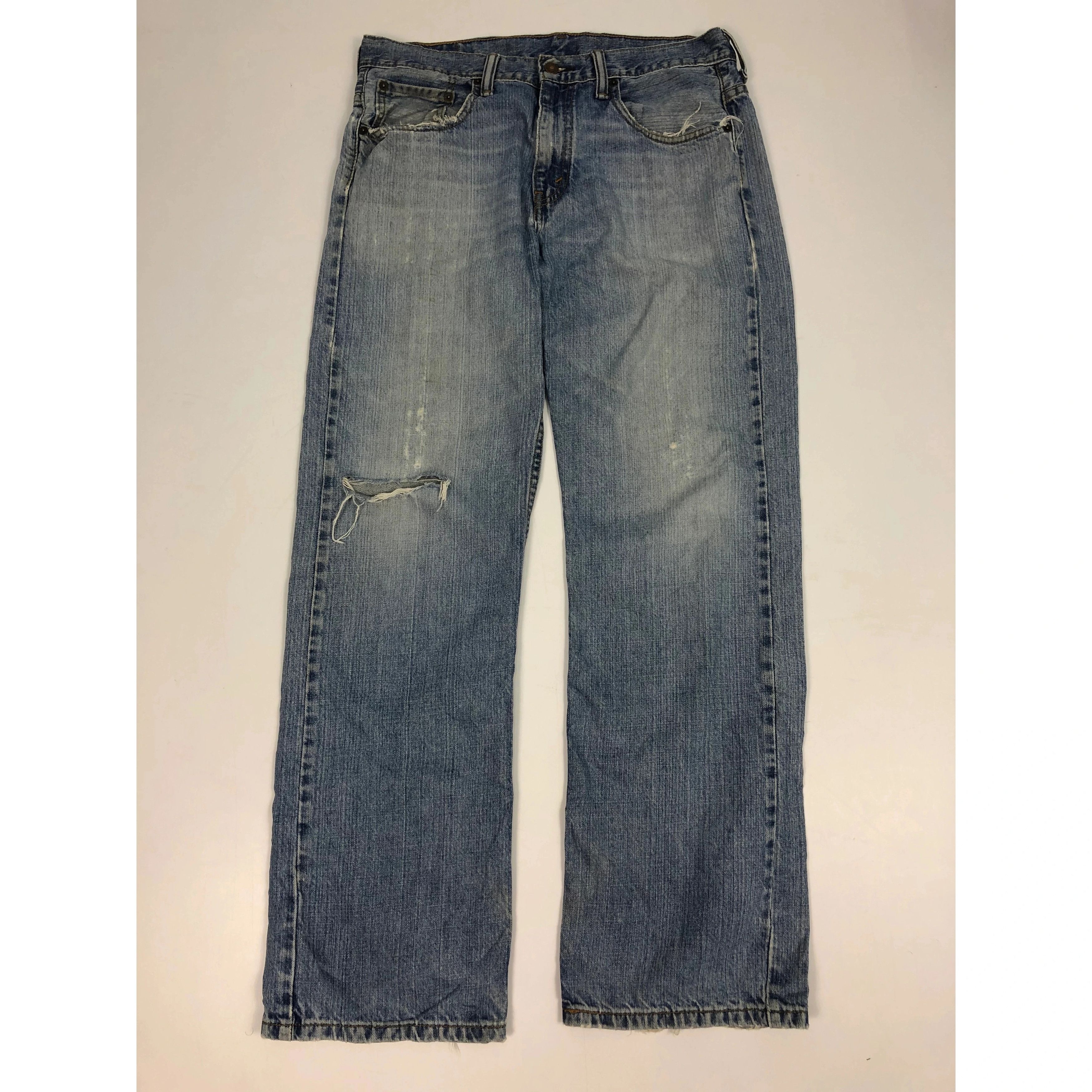 image of Levis 569 Loose Straight Cut Denim in Light Blue Jeans, Men's (Size 35)